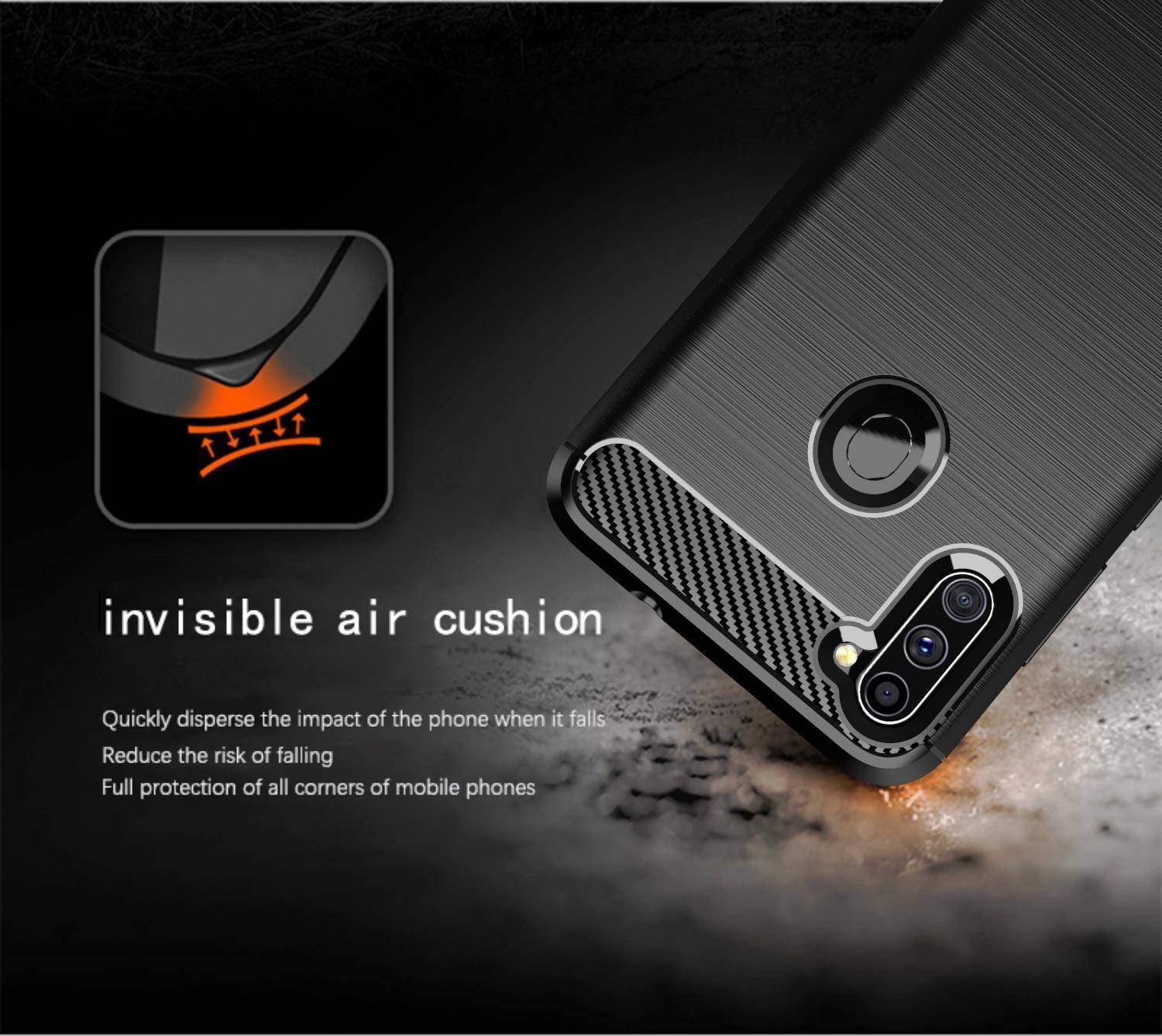 Cadorabo Hülle für Samsung Galaxy A11 / M11 in Schwarz Schutzhülle TPU Case Cover Etui Handyhülle