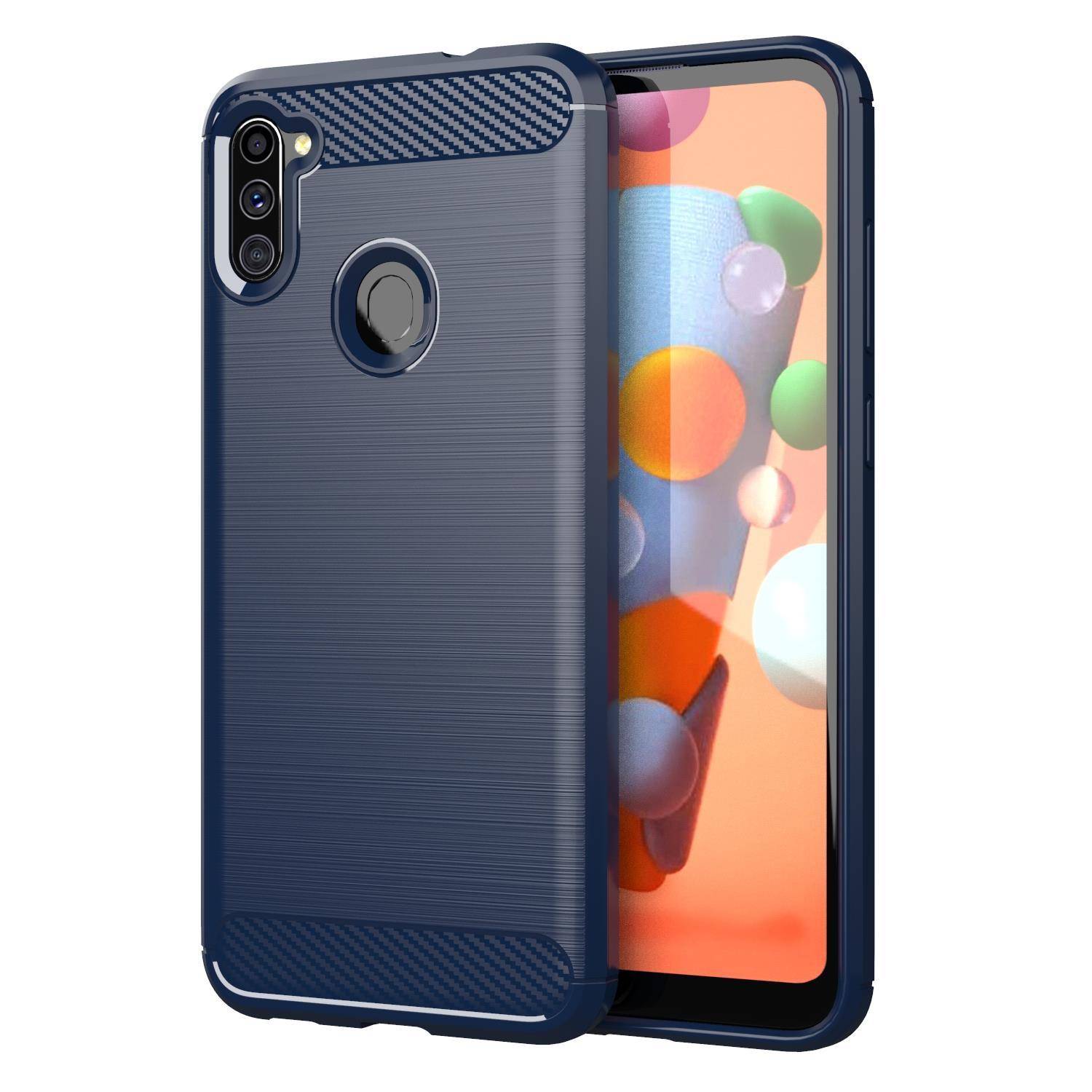 Cadorabo Hülle für Samsung Galaxy A11 / M11 in Blau Schutzhülle TPU Case Cover Etui Handyhülle