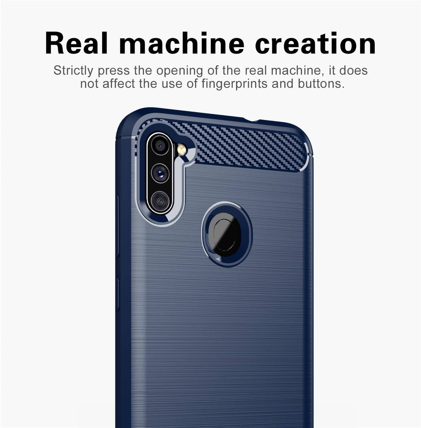 Cadorabo Hülle für Samsung Galaxy A11 / M11 in Blau Schutzhülle TPU Case Cover Etui Handyhülle
