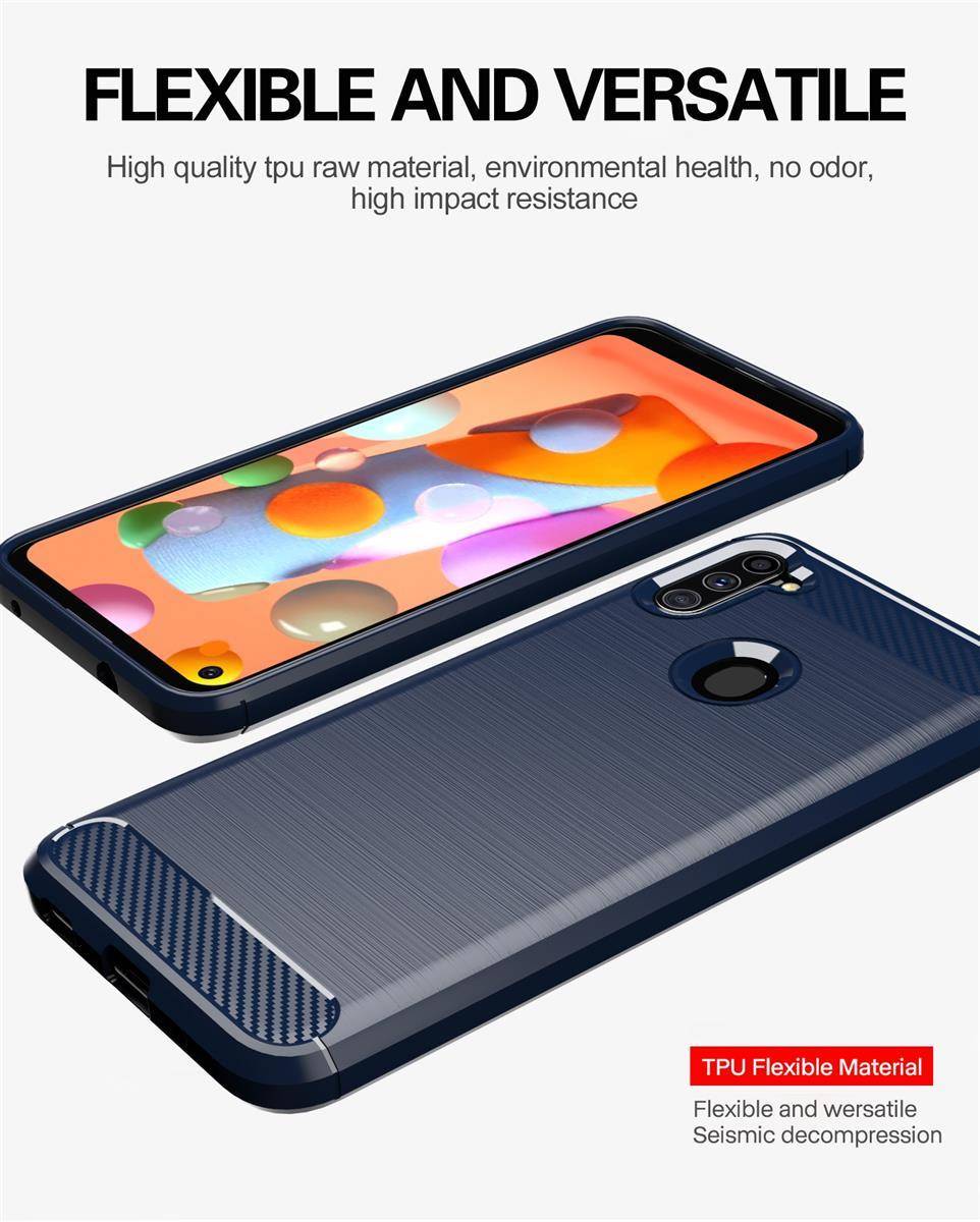 Cadorabo Hülle für Samsung Galaxy A11 / M11 in Blau Schutzhülle TPU Case Cover Etui Handyhülle