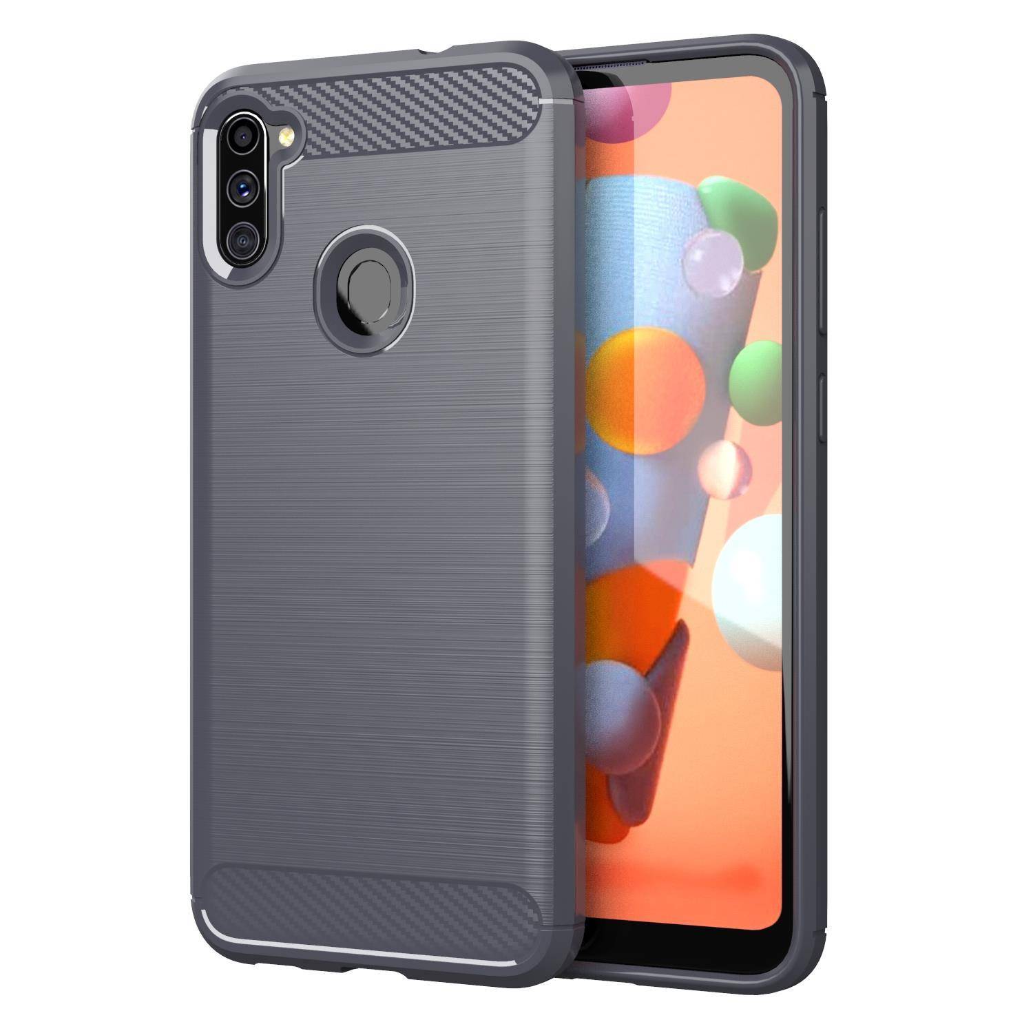 Cadorabo Hülle für Samsung Galaxy A11 / M11 in Grau Schutzhülle TPU Case Cover Etui Handyhülle