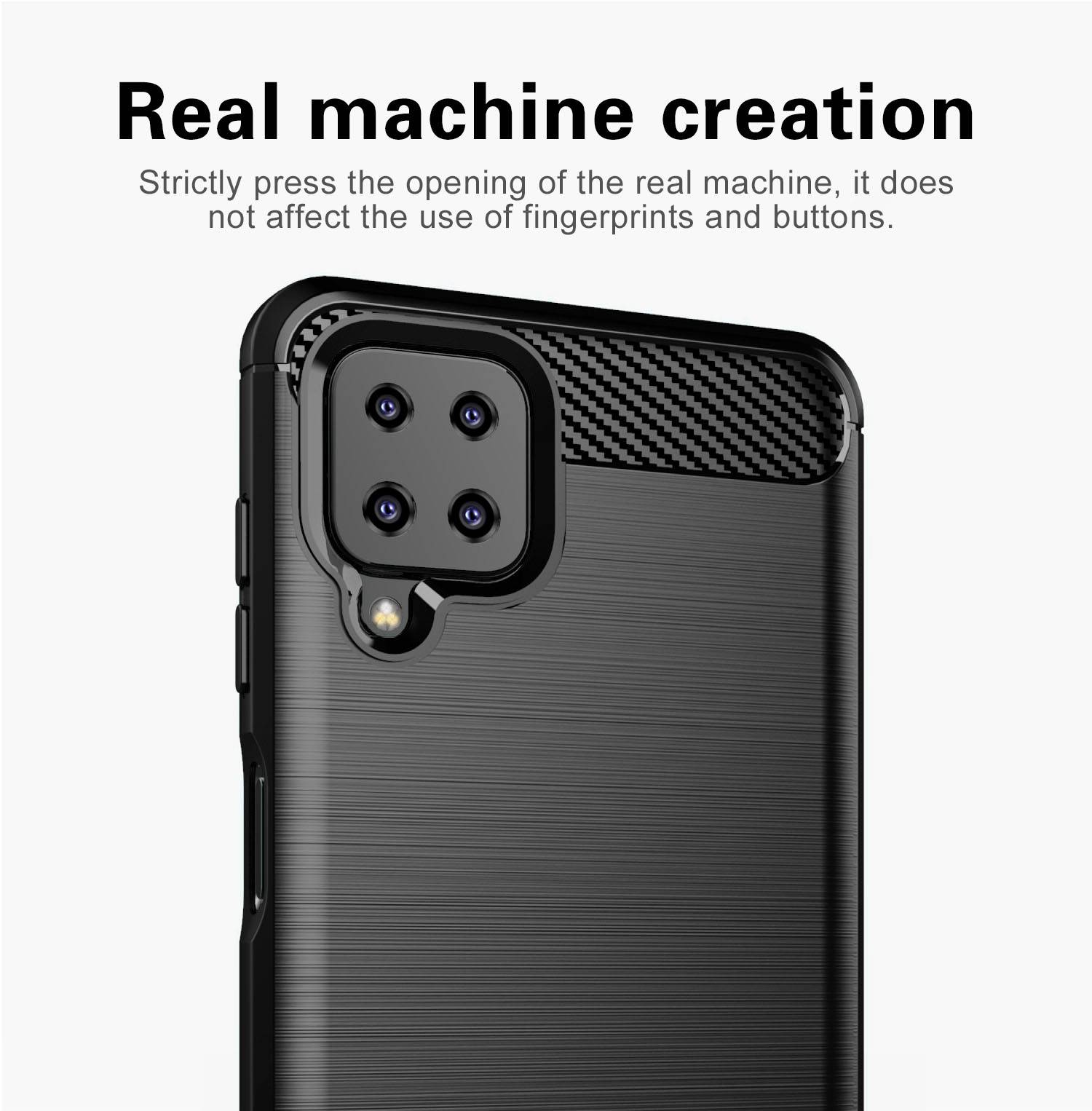 Cadorabo Hülle für Samsung Galaxy A12 / M12 in Schwarz Schutzhülle TPU Case Cover Etui Handyhülle