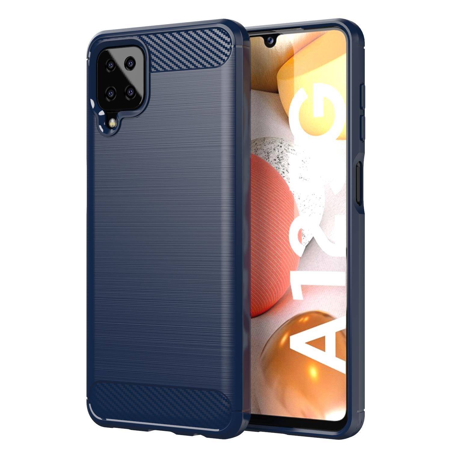Cadorabo Hülle für Samsung Galaxy A12 / M12 in Blau Schutzhülle TPU Case Cover Etui Handyhülle