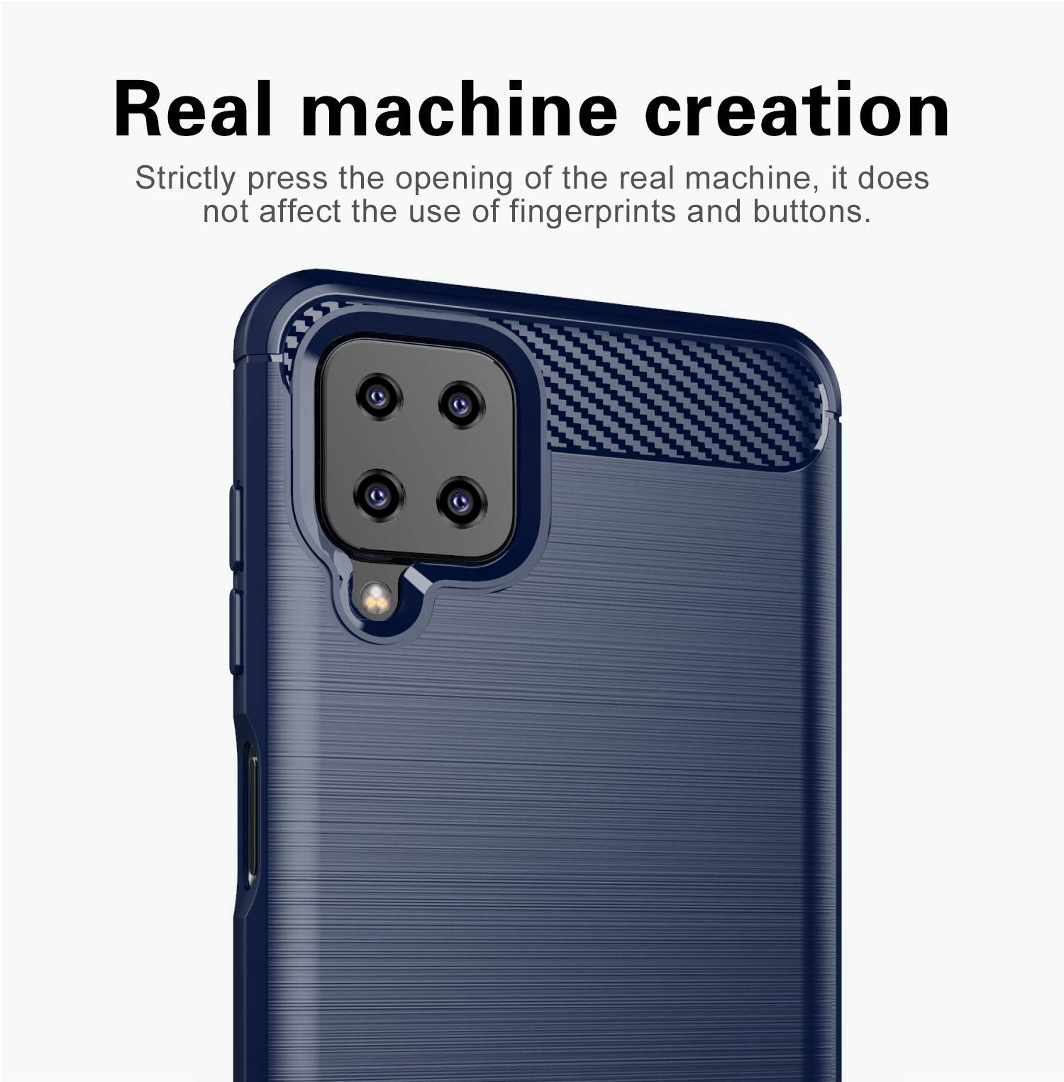 Cadorabo Hülle für Samsung Galaxy A12 / M12 in Blau Schutzhülle TPU Case Cover Etui Handyhülle