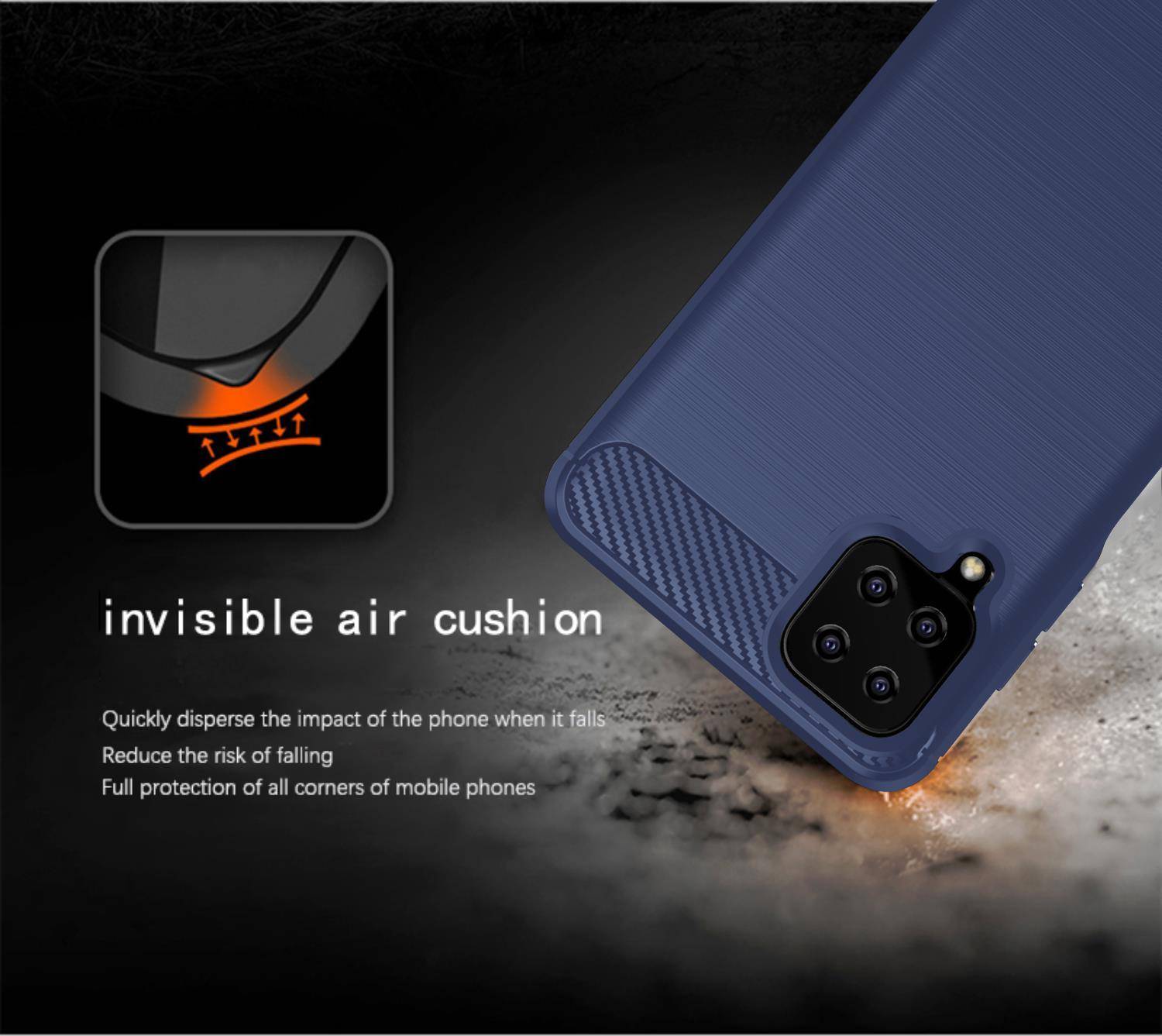 Cadorabo Hülle für Samsung Galaxy A12 / M12 in Blau Schutzhülle TPU Case Cover Etui Handyhülle