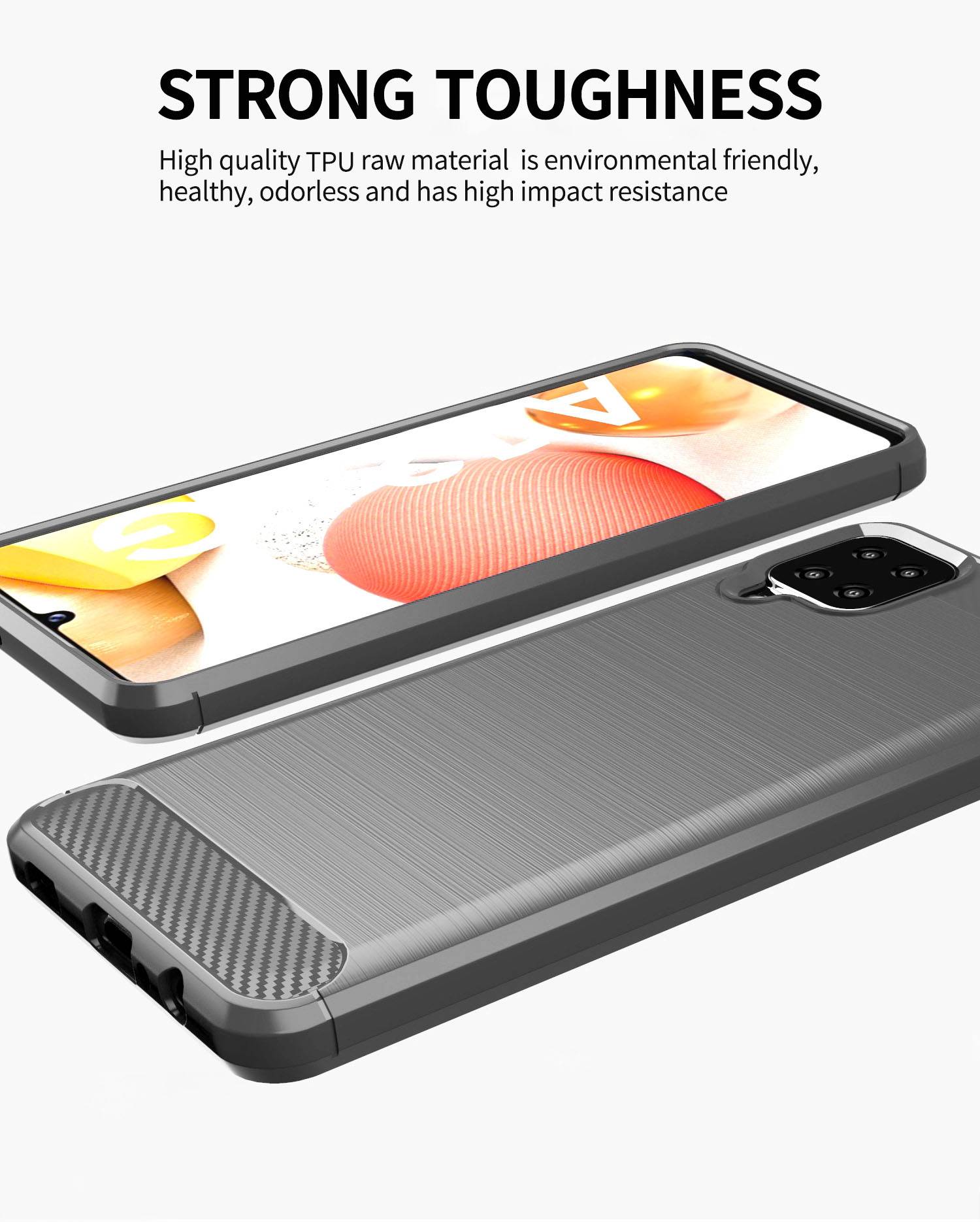 Cadorabo Hülle für Samsung Galaxy A12 / M12 in Grau Schutzhülle TPU Case Cover Etui Handyhülle