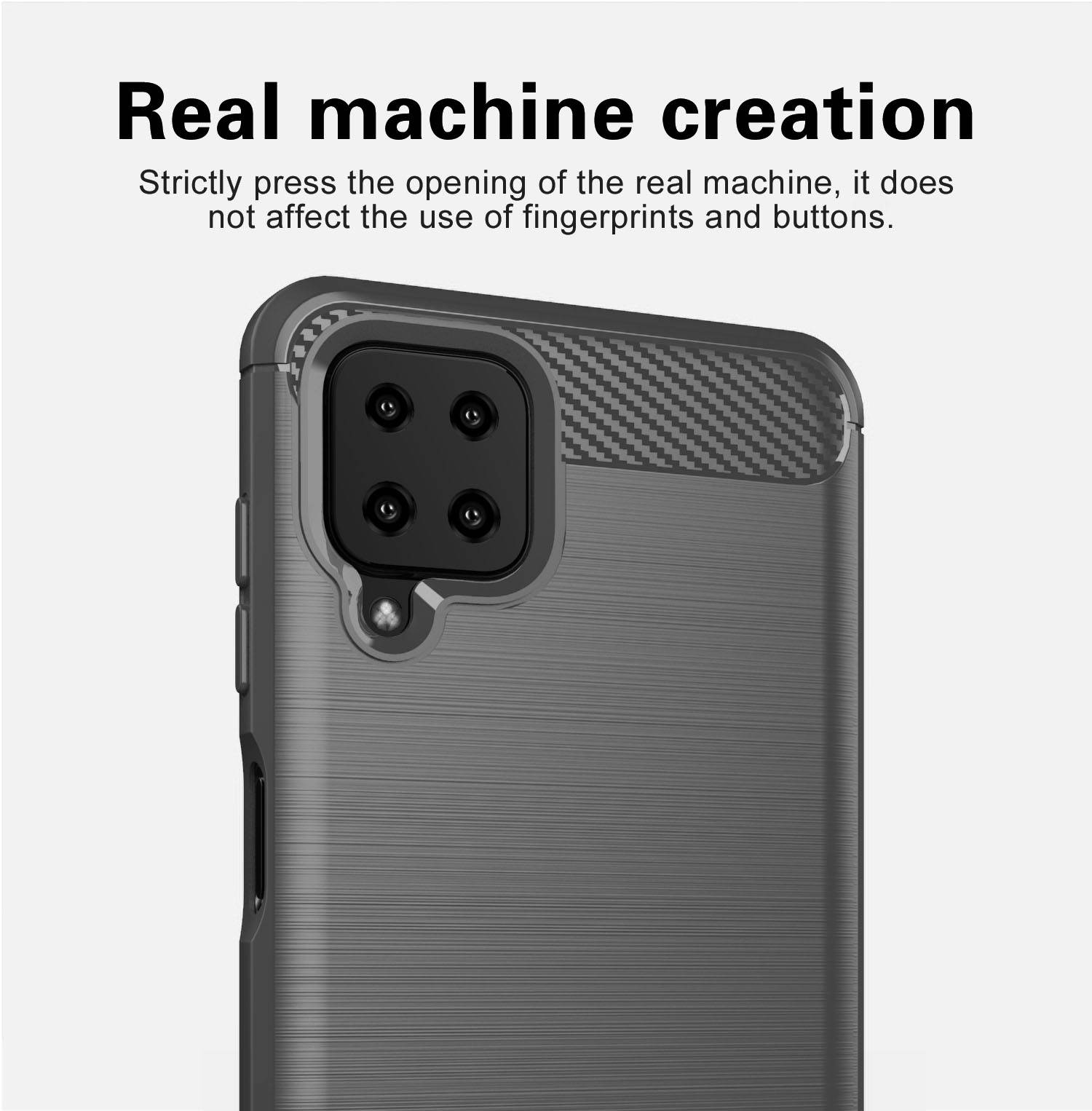 Cadorabo Hülle für Samsung Galaxy A12 / M12 in Grau Schutzhülle TPU Case Cover Etui Handyhülle