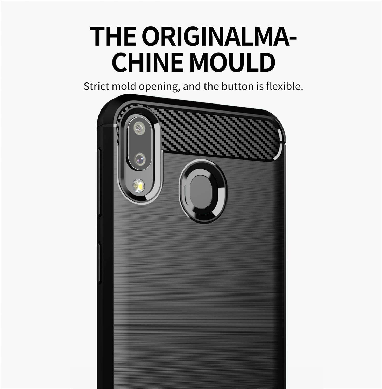 Cadorabo Hülle für Samsung Galaxy A20 / A30 / M10s in Schwarz Schutzhülle TPU Case Cover Etui Handyhülle