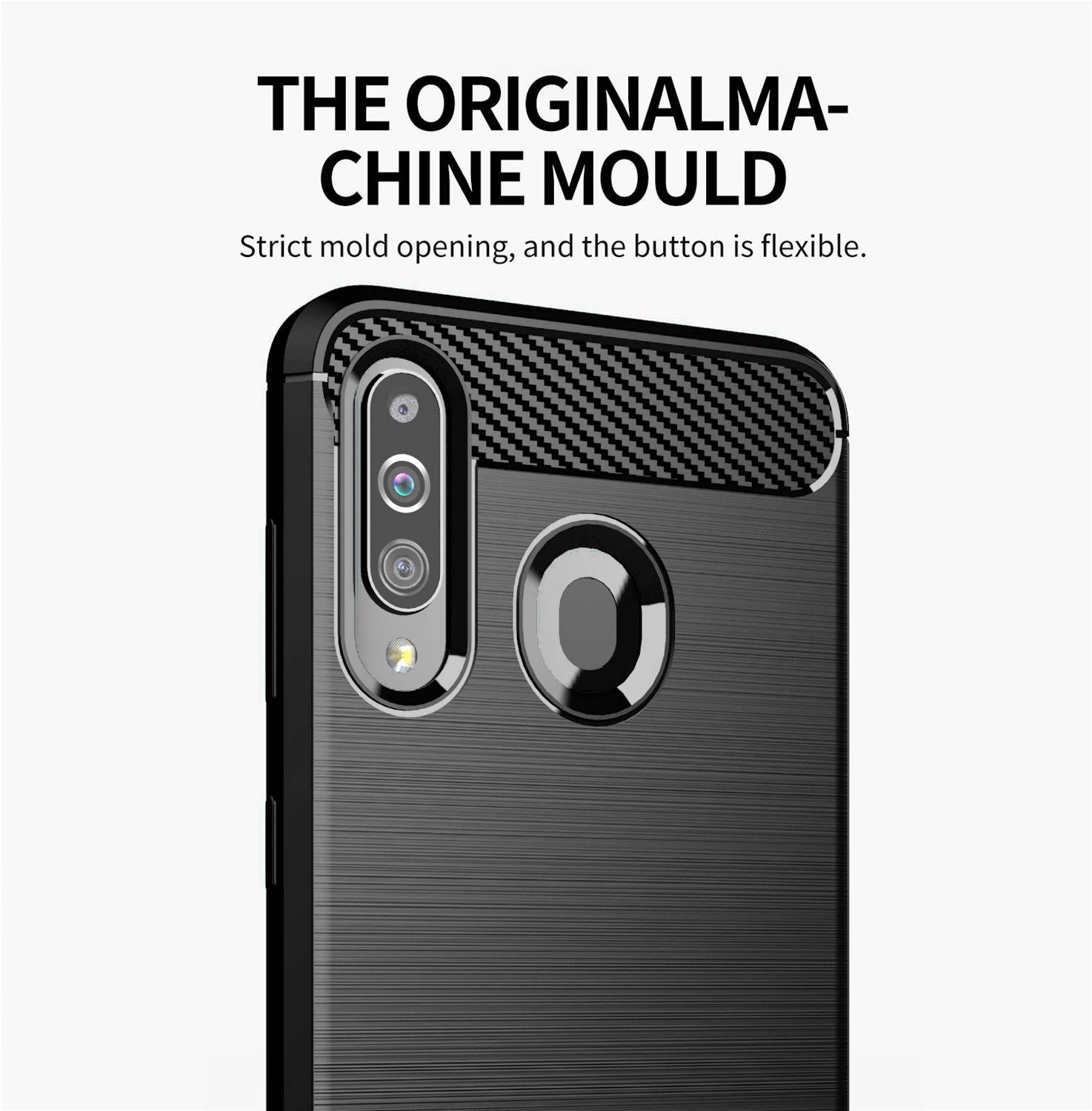 Cadorabo Hülle für Samsung Galaxy A20s in Schwarz Schutzhülle TPU Case Cover Etui Handyhülle