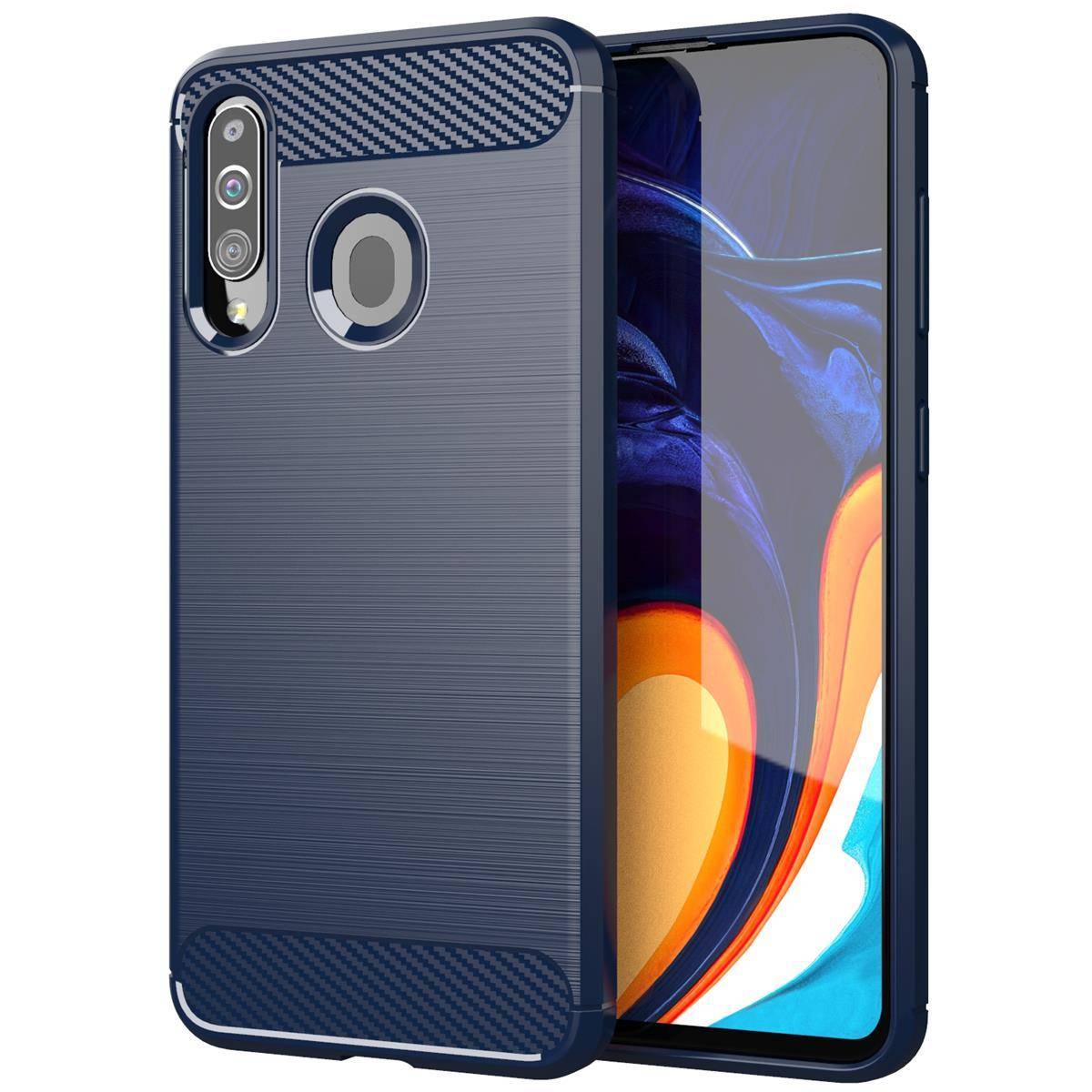 Cadorabo Hülle für Samsung Galaxy A20s in Blau Schutzhülle TPU Case Cover Etui Handyhülle
