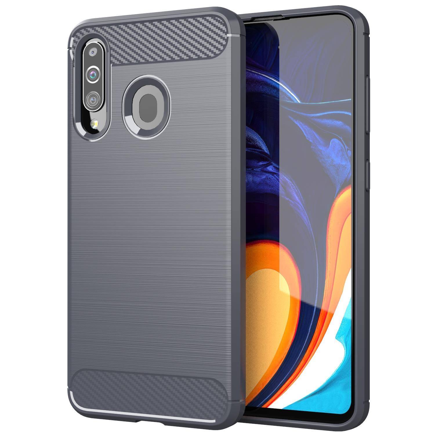 Cadorabo Hülle für Samsung Galaxy A20s in Grau Schutzhülle TPU Case Cover Etui Handyhülle