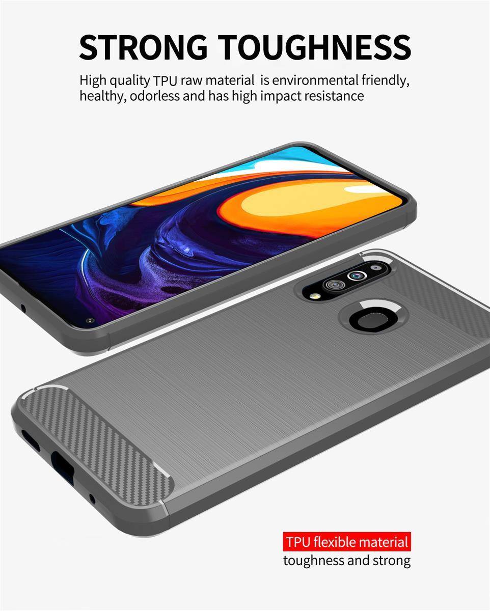 Cadorabo Hülle für Samsung Galaxy A20s in Grau Schutzhülle TPU Case Cover Etui Handyhülle