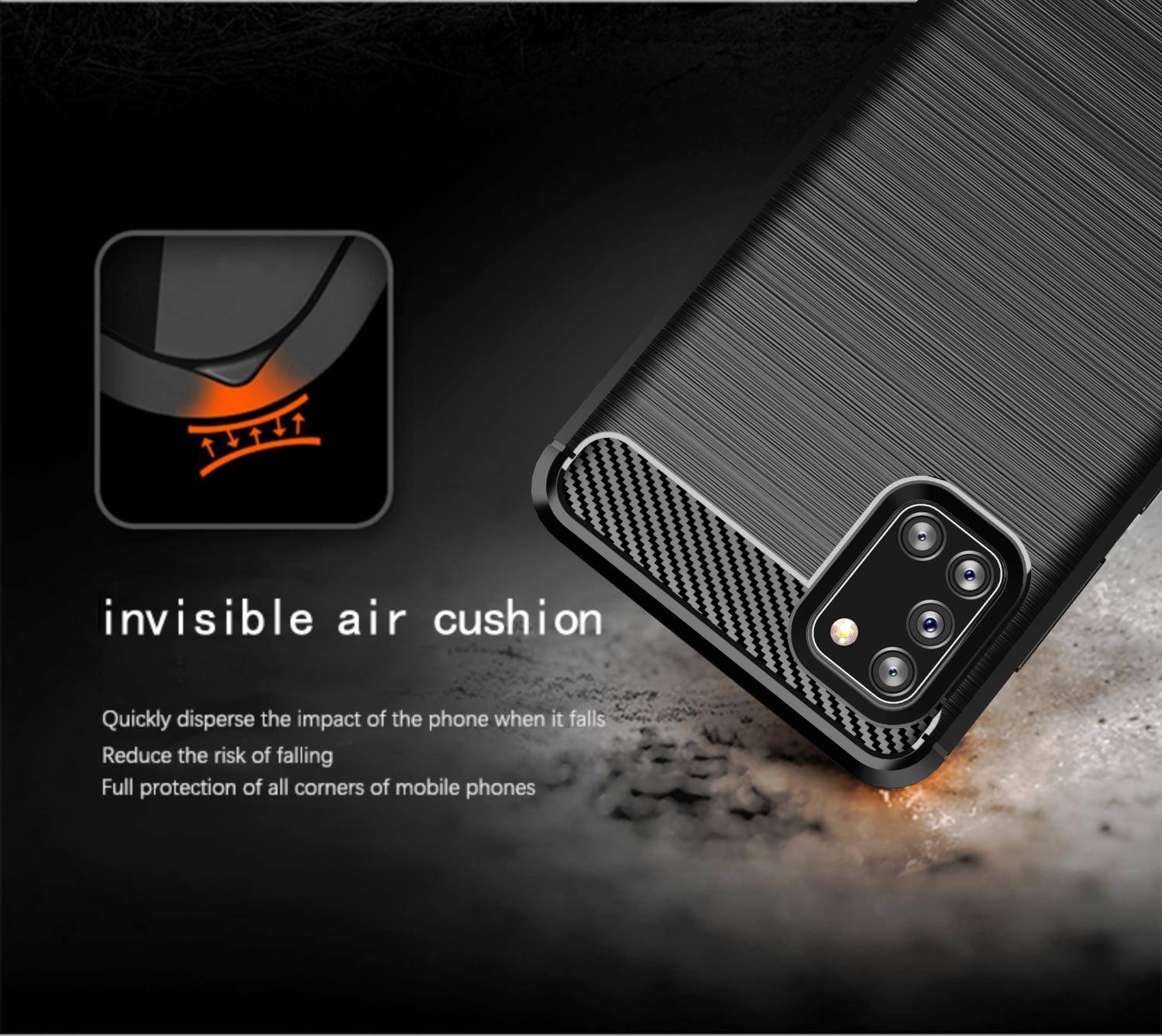 Cadorabo Hülle für Samsung Galaxy A31 in Schwarz Schutzhülle TPU Case Cover Etui Handyhülle
