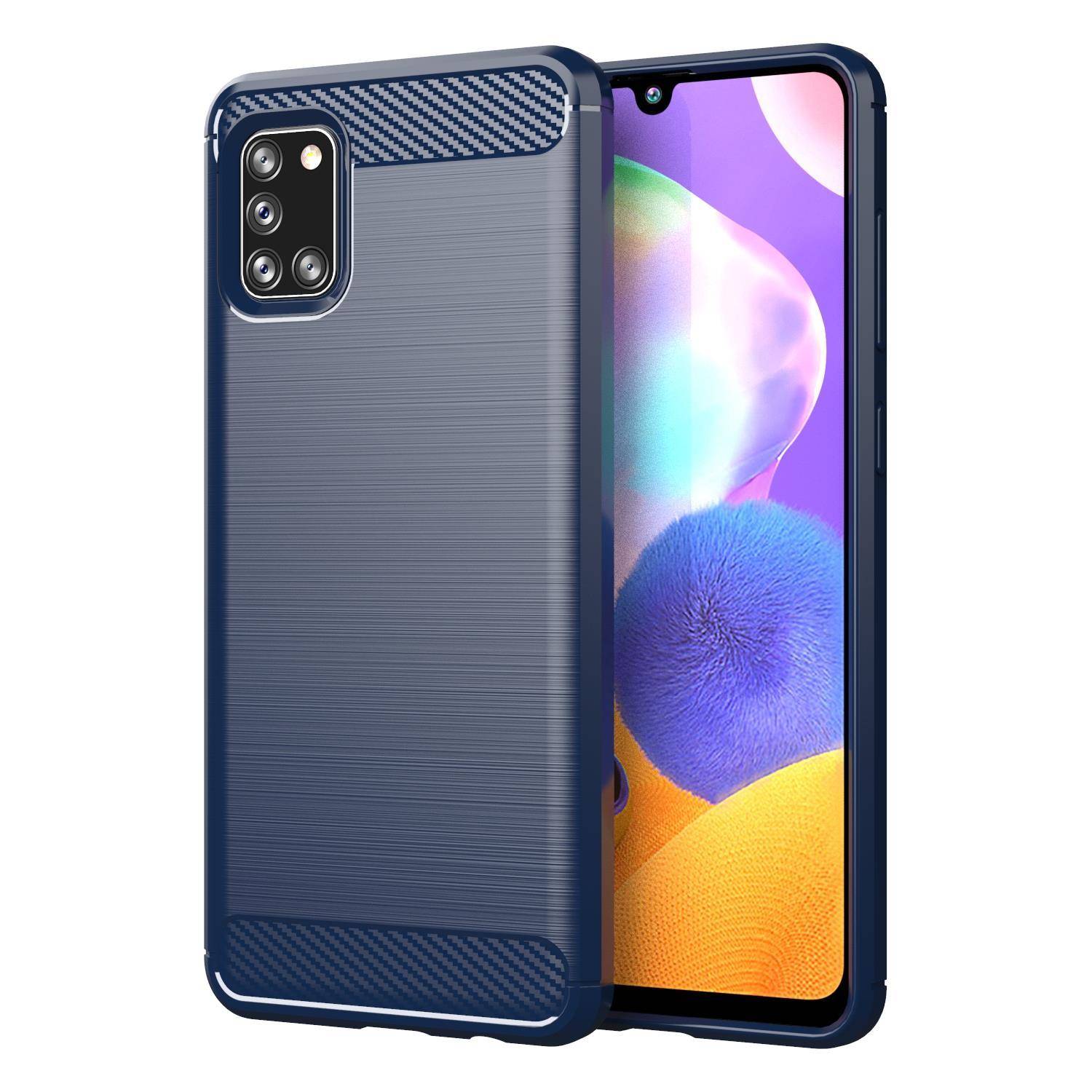 Cadorabo Hülle für Samsung Galaxy A31 in Blau Schutzhülle TPU Case Cover Etui Handyhülle