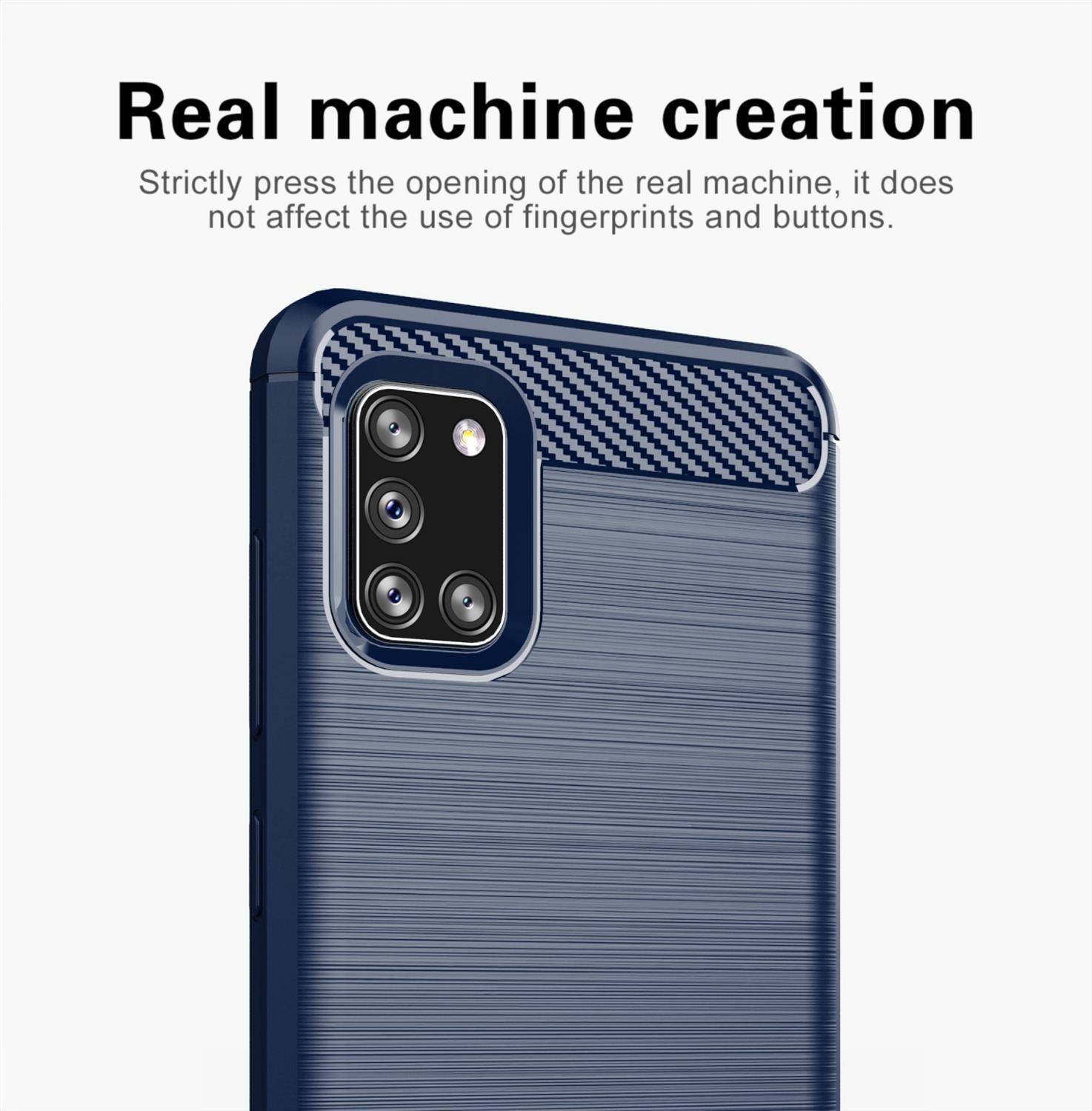 Cadorabo Hülle für Samsung Galaxy A31 in Blau Schutzhülle TPU Case Cover Etui Handyhülle