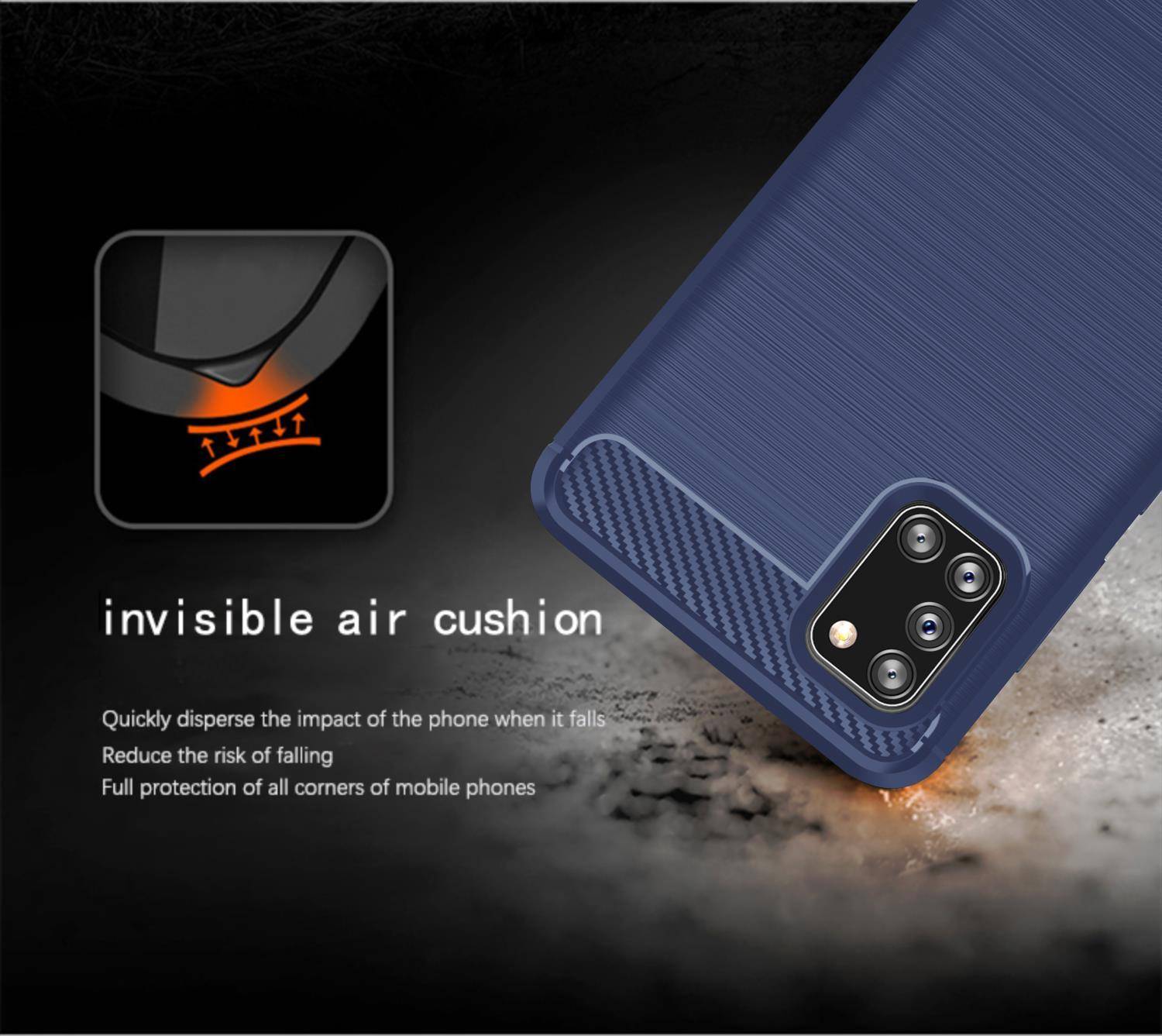 Cadorabo Hülle für Samsung Galaxy A31 in Blau Schutzhülle TPU Case Cover Etui Handyhülle