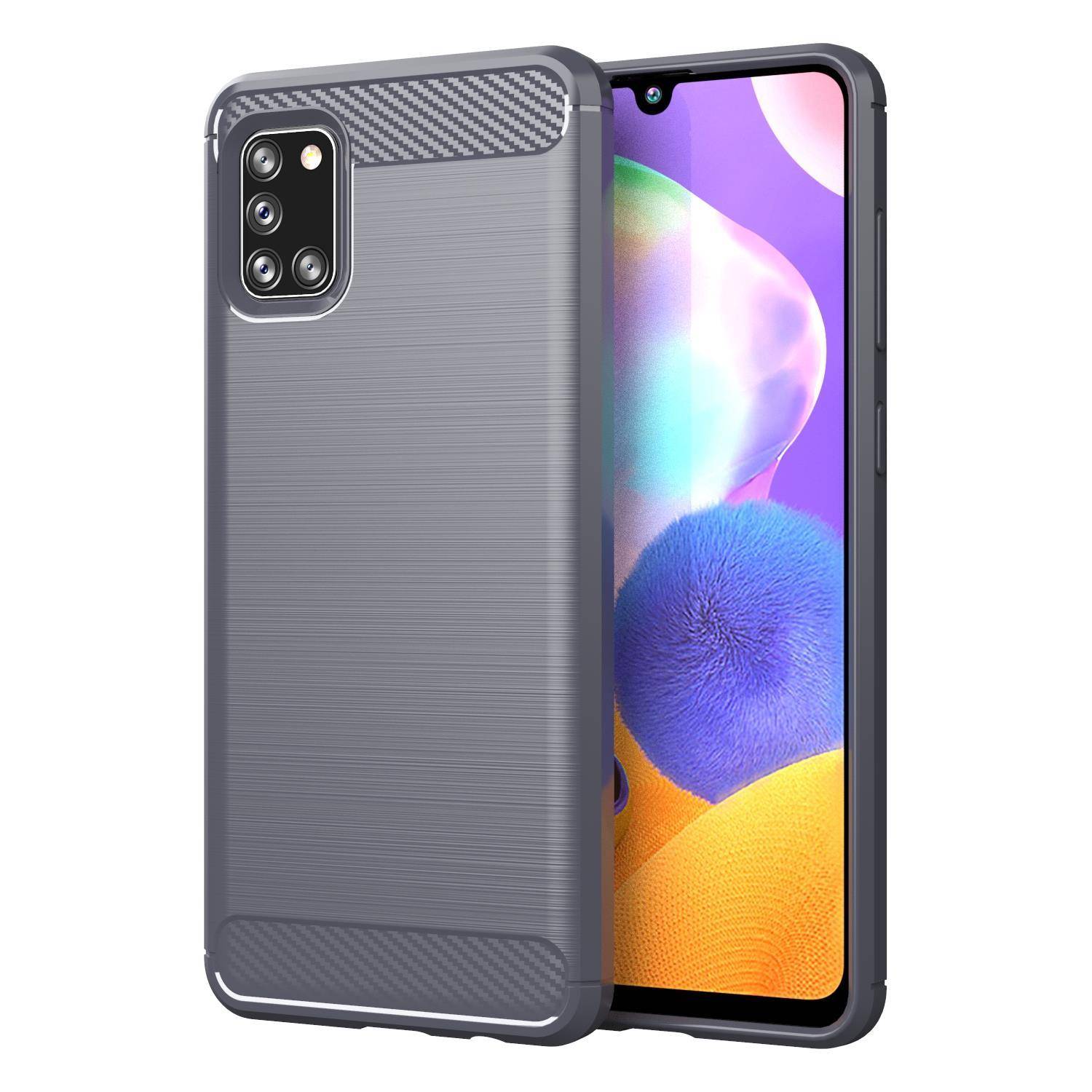Cadorabo Hülle für Samsung Galaxy A31 in Grau Schutzhülle TPU Case Cover Etui Handyhülle