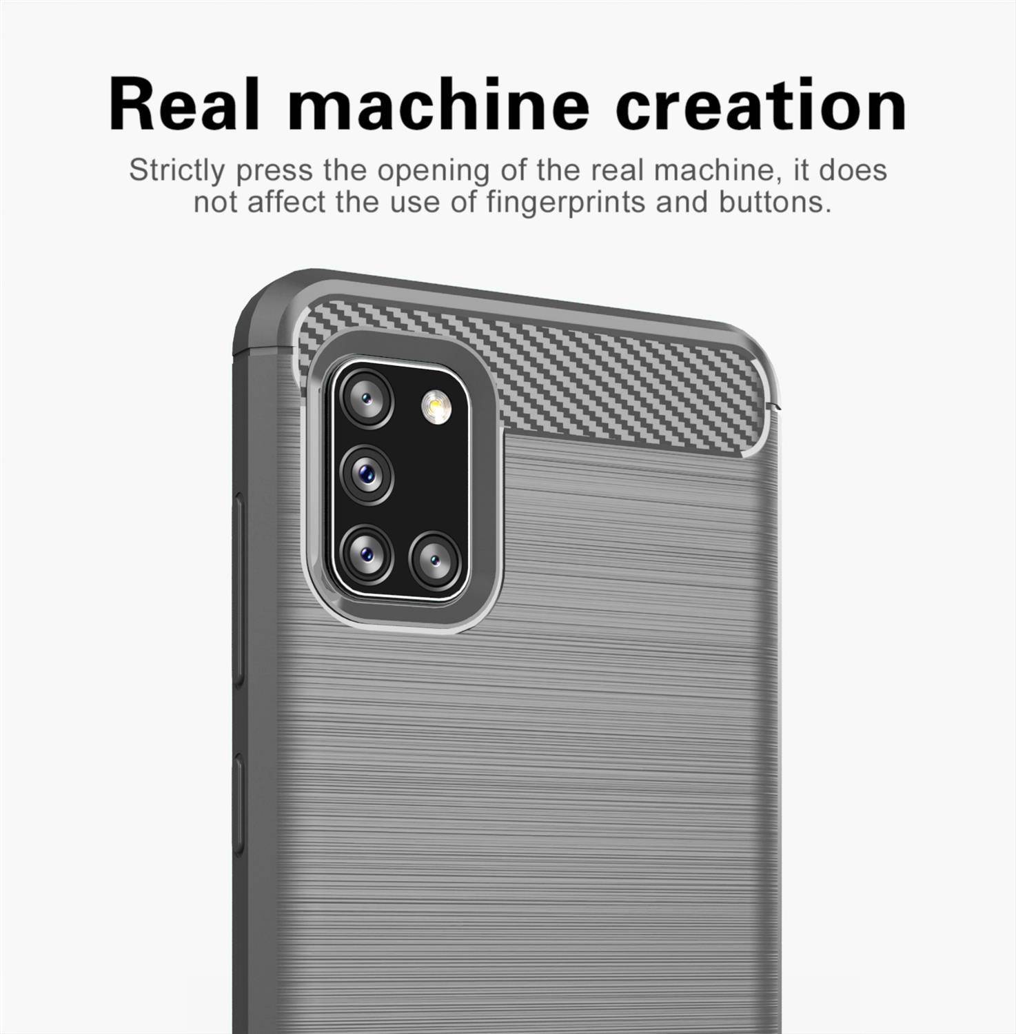 Cadorabo Hülle für Samsung Galaxy A31 in Grau Schutzhülle TPU Case Cover Etui Handyhülle