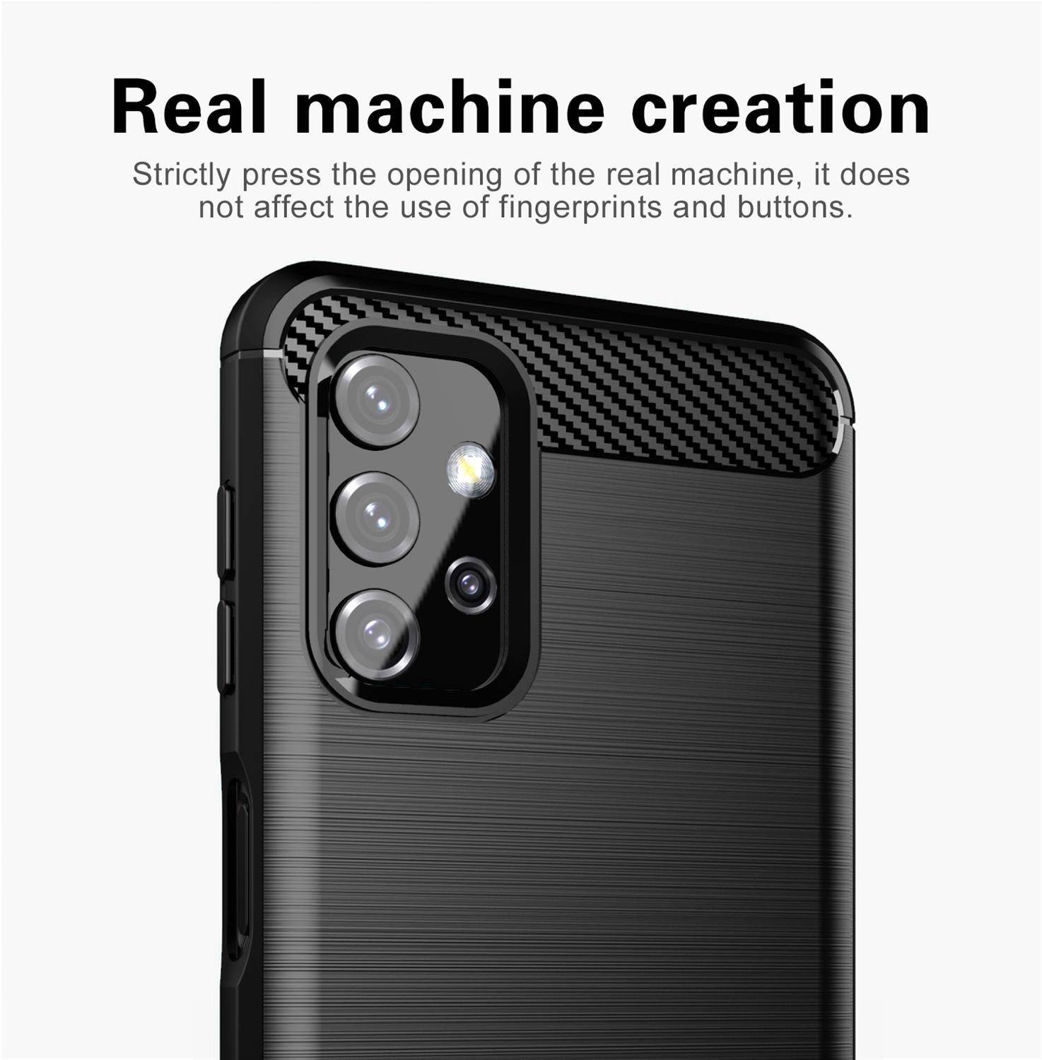 Cadorabo Hülle für Samsung Galaxy A32 5G in Schwarz Schutzhülle TPU Case Cover Etui Handyhülle