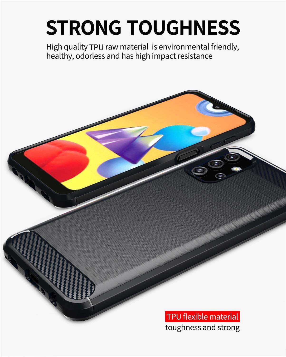 Cadorabo Hülle für Samsung Galaxy A32 5G in Schwarz Schutzhülle TPU Case Cover Etui Handyhülle