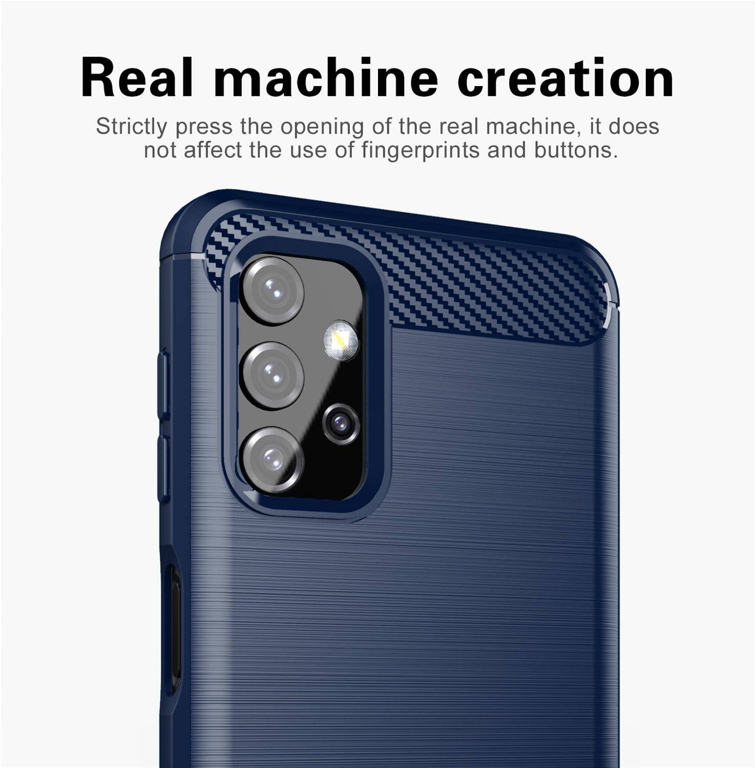 Cadorabo Hülle für Samsung Galaxy A32 5G in Blau Schutzhülle TPU Case Cover Etui Handyhülle