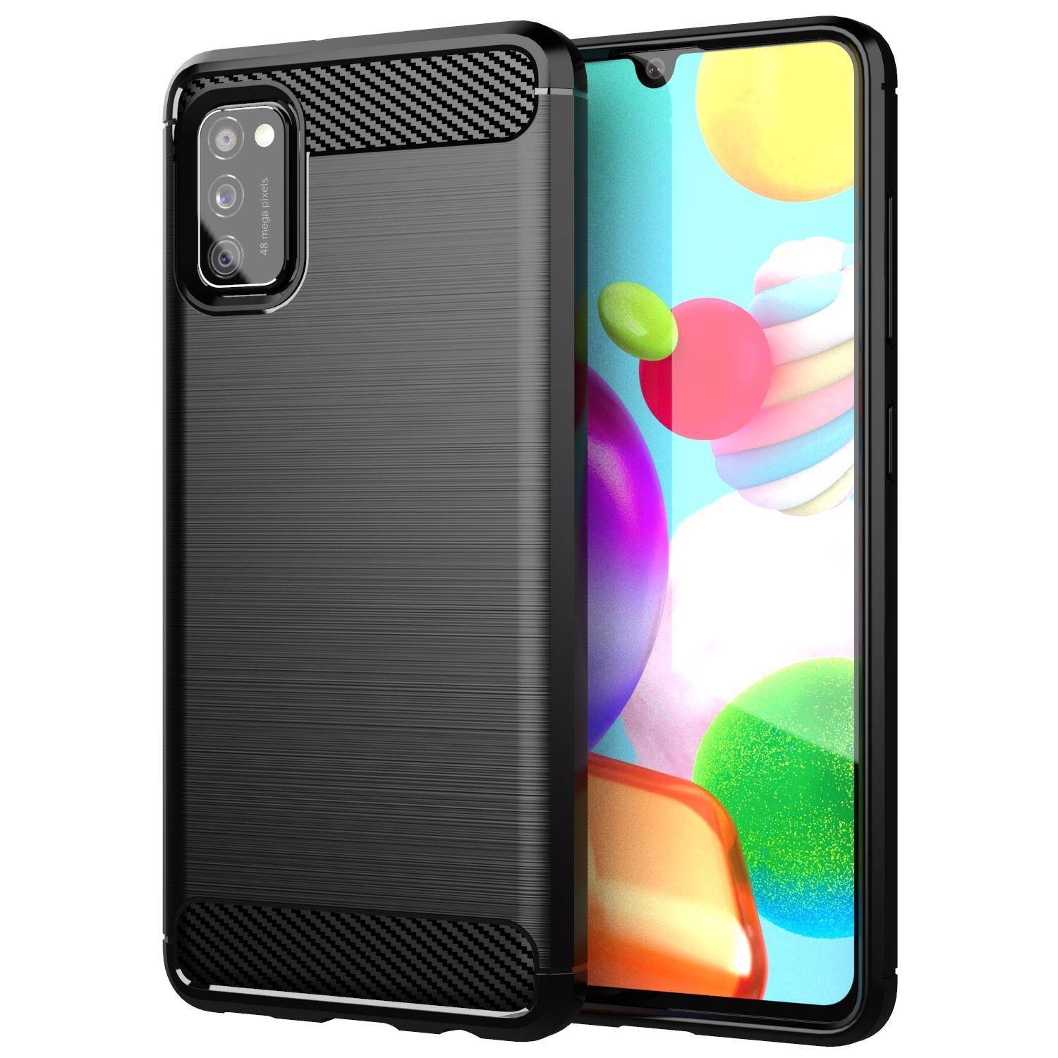 Cadorabo Hülle für Samsung Galaxy A41 in Schwarz Schutzhülle TPU Case Cover Etui Handyhülle