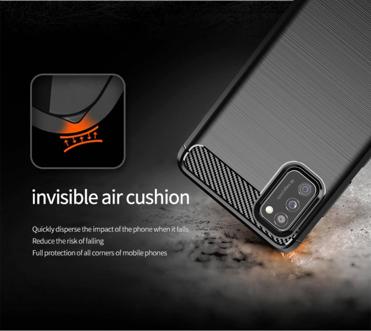 Cadorabo Hülle für Samsung Galaxy A41 in Schwarz Schutzhülle TPU Case Cover Etui Handyhülle