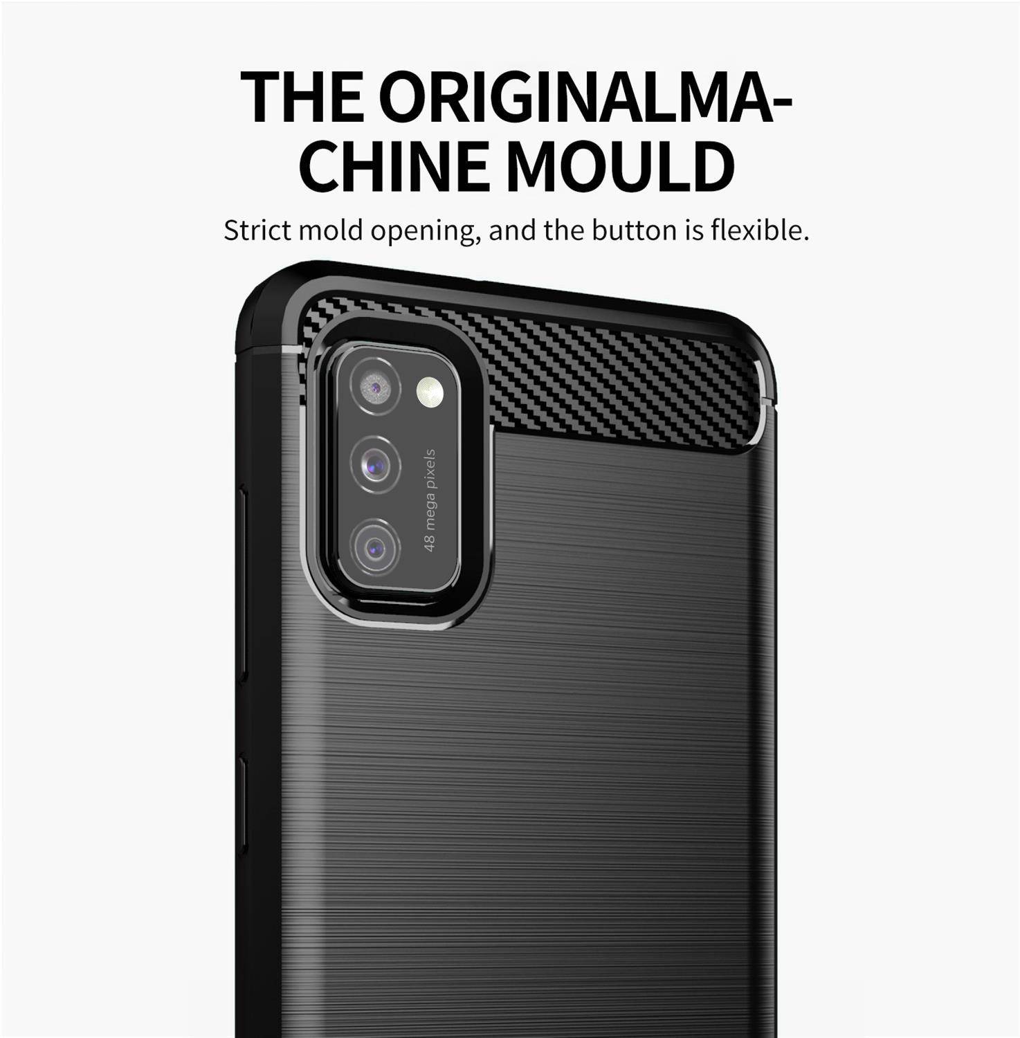 Cadorabo Hülle für Samsung Galaxy A41 in Schwarz Schutzhülle TPU Case Cover Etui Handyhülle