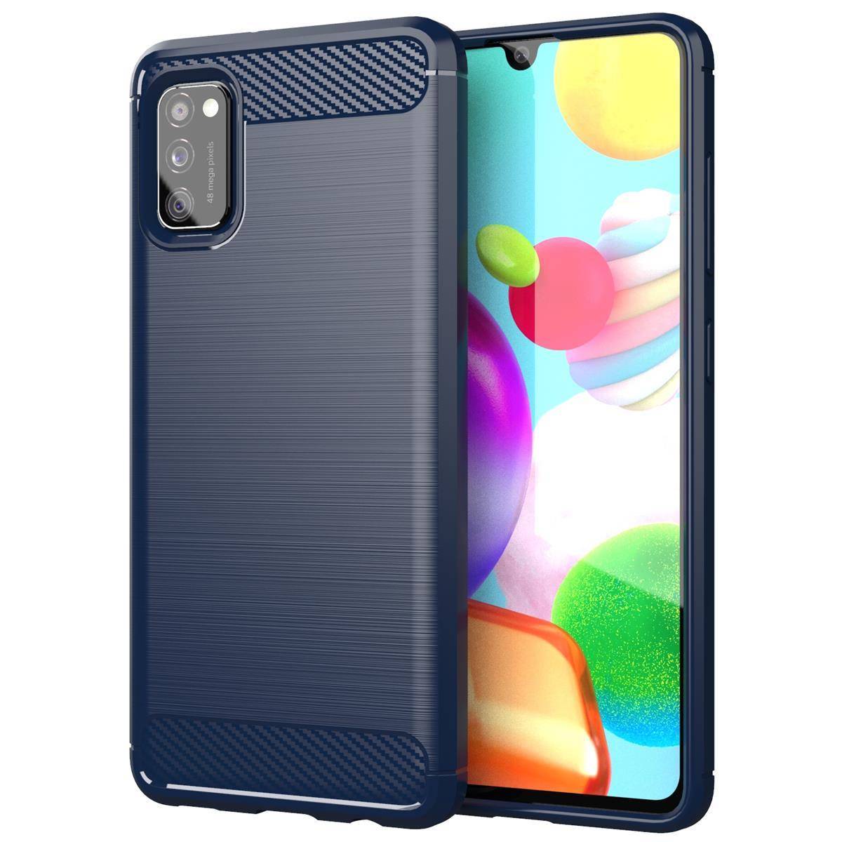 Cadorabo Hülle für Samsung Galaxy A41 in Blau Schutzhülle TPU Case Cover Etui Handyhülle