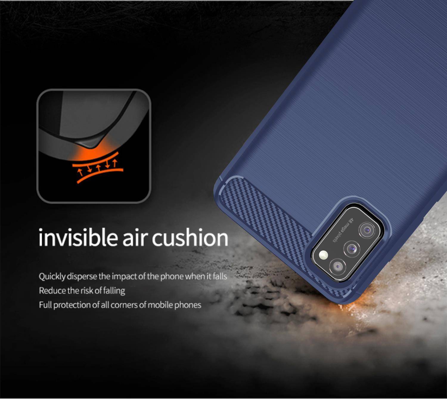 Cadorabo Hülle für Samsung Galaxy A41 in Blau Schutzhülle TPU Case Cover Etui Handyhülle