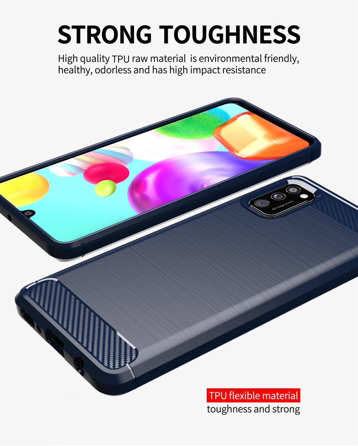 Cadorabo Hülle für Samsung Galaxy A41 in Blau Schutzhülle TPU Case Cover Etui Handyhülle