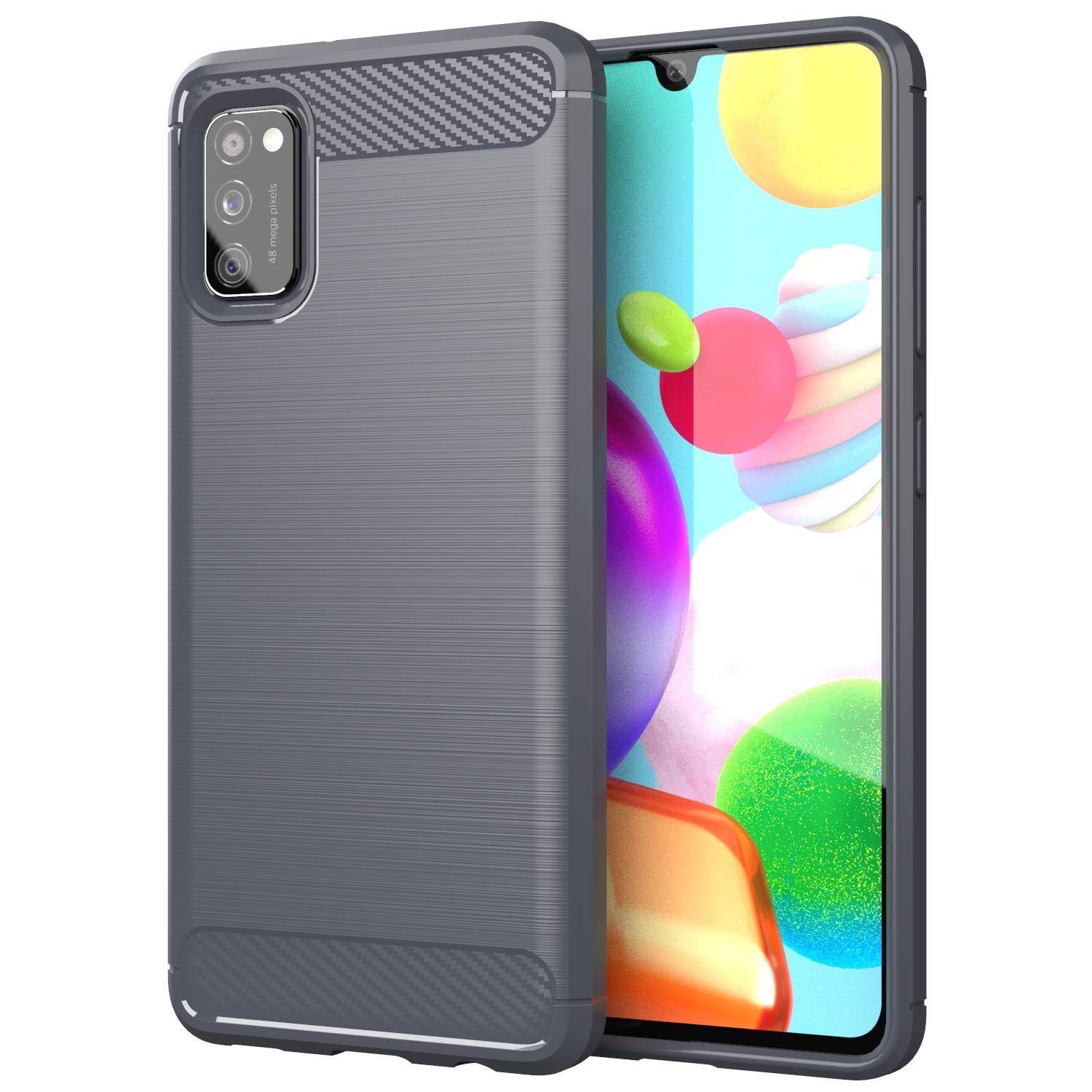 Cadorabo Hülle für Samsung Galaxy A41 in Grau Schutzhülle TPU Case Cover Etui Handyhülle
