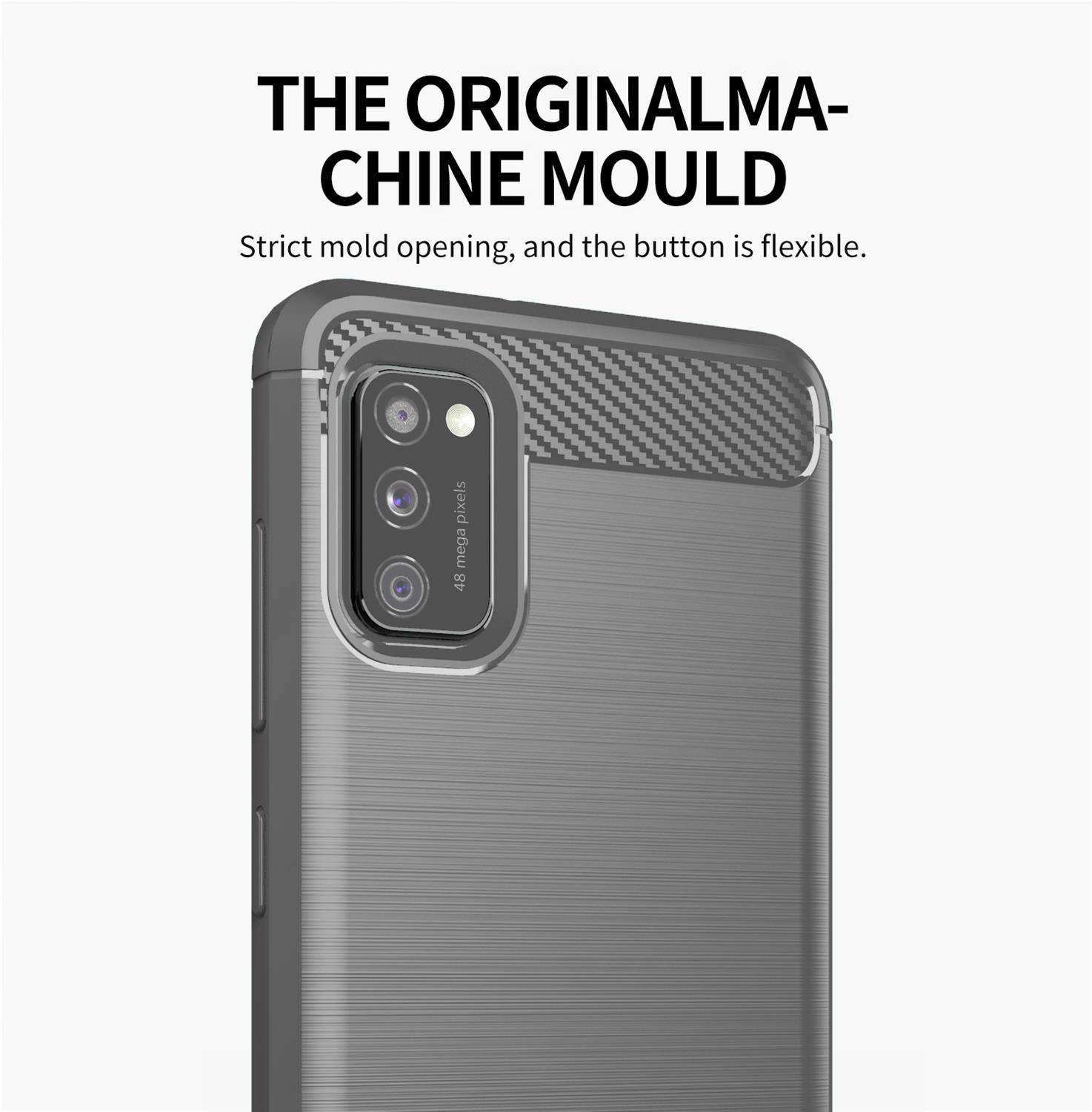 Cadorabo Hülle für Samsung Galaxy A41 in Grau Schutzhülle TPU Case Cover Etui Handyhülle