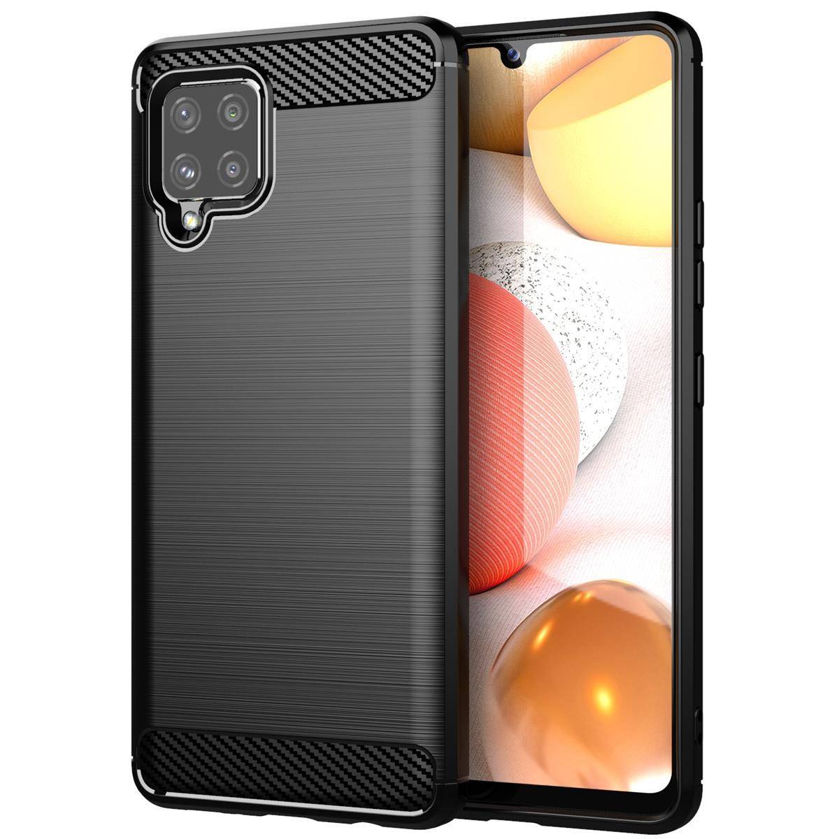 Cadorabo Hülle für Samsung Galaxy A42 4G in Schwarz Schutzhülle TPU Case Cover Etui Handyhülle