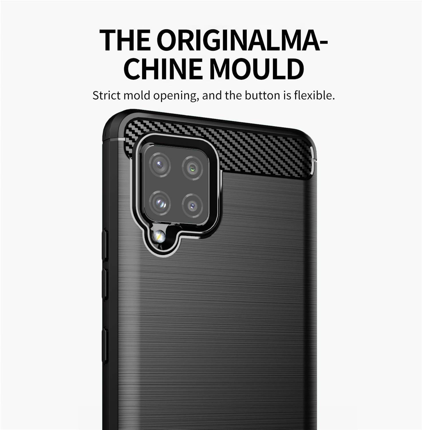 Cadorabo Hülle für Samsung Galaxy A42 4G in Schwarz Schutzhülle TPU Case Cover Etui Handyhülle