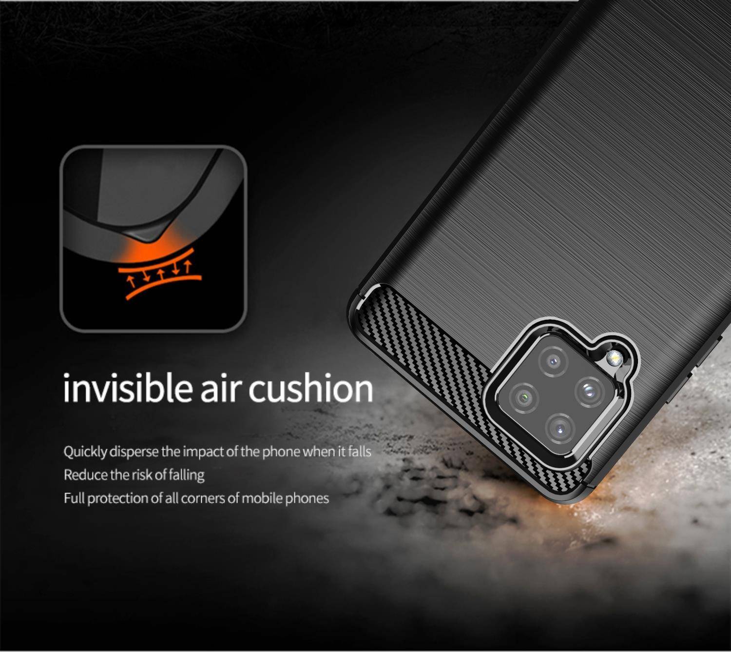 Cadorabo Hülle für Samsung Galaxy A42 4G in Schwarz Schutzhülle TPU Case Cover Etui Handyhülle