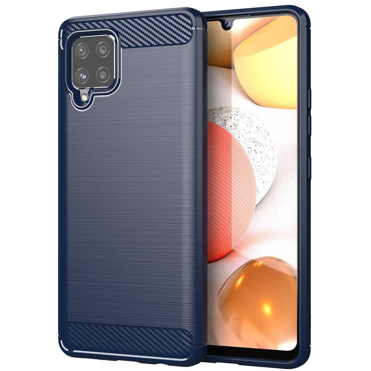 Cadorabo Hülle für Samsung Galaxy A42 4G in Blau Schutzhülle TPU Case Cover Etui Handyhülle
