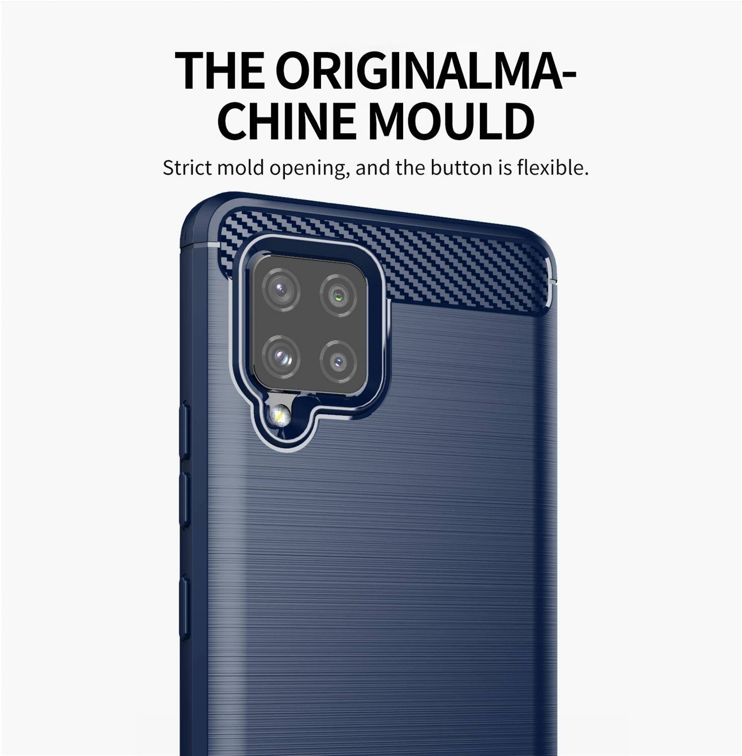 Cadorabo Hülle für Samsung Galaxy A42 4G in Blau Schutzhülle TPU Case Cover Etui Handyhülle