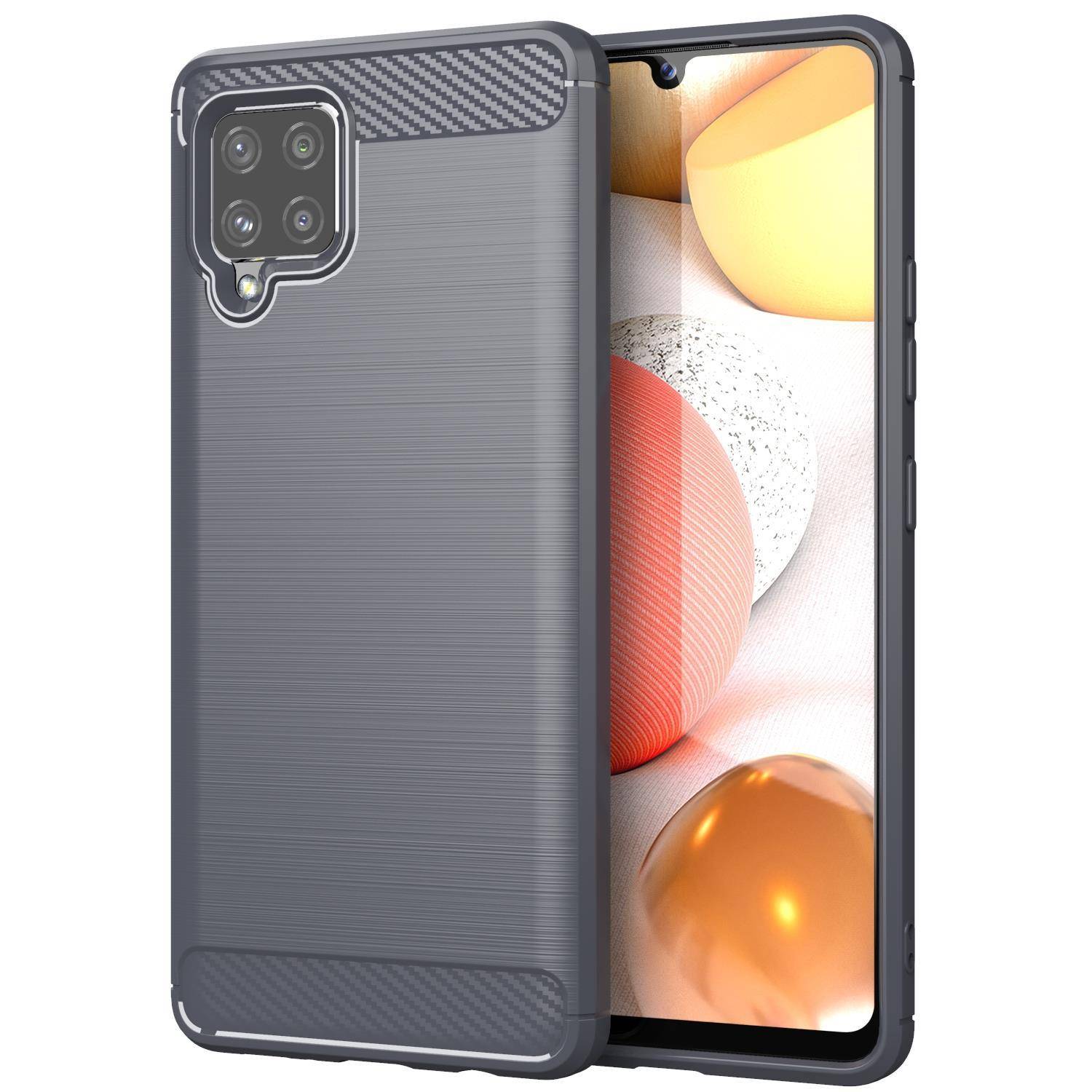 Cadorabo Hülle für Samsung Galaxy A42 4G in Grau Schutzhülle TPU Case Cover Etui Handyhülle