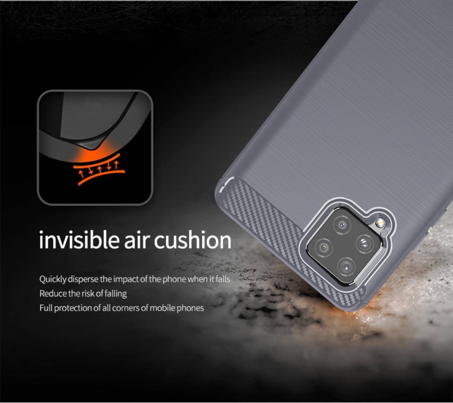 Cadorabo Hülle für Samsung Galaxy A42 4G in Grau Schutzhülle TPU Case Cover Etui Handyhülle