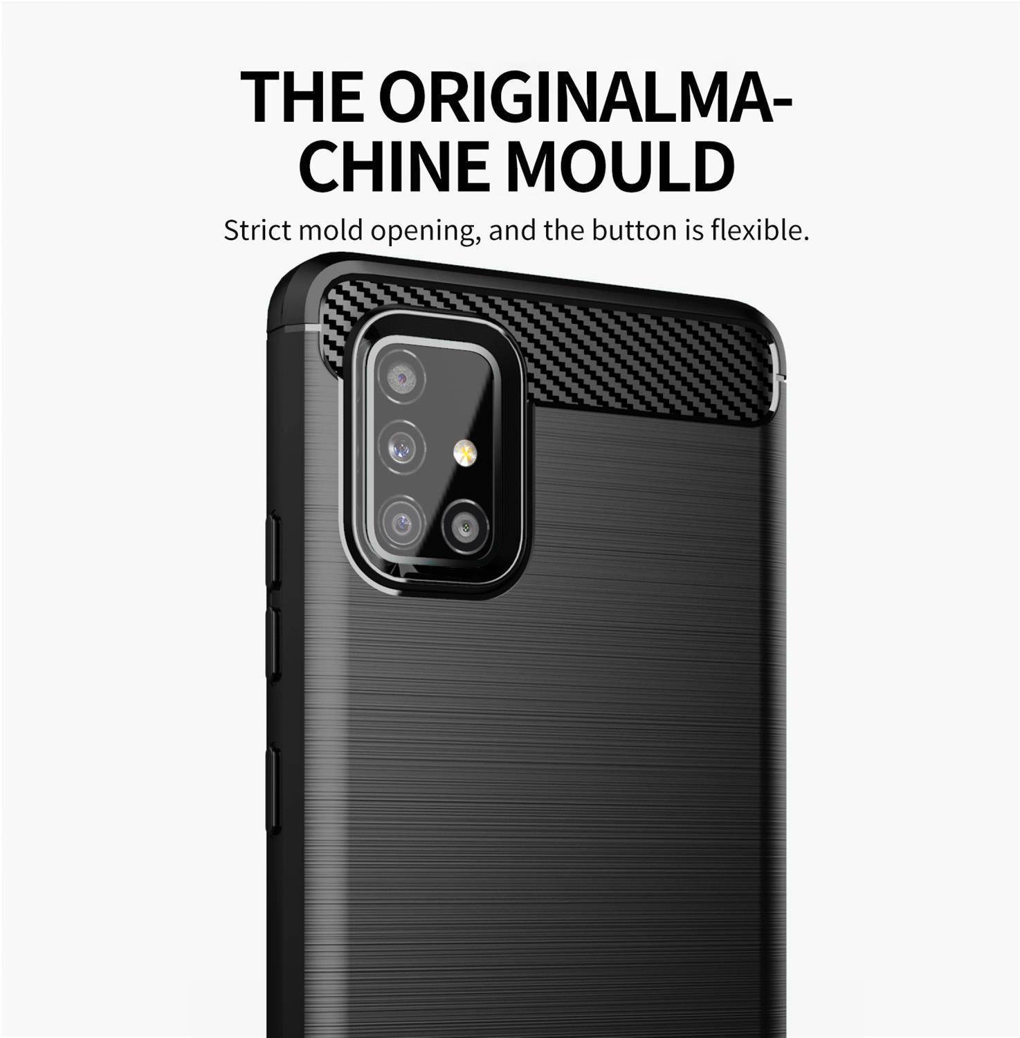 Cadorabo Hülle für Samsung Galaxy A51 4G / M40s in Schwarz Schutzhülle TPU Case Cover Etui Handyhülle