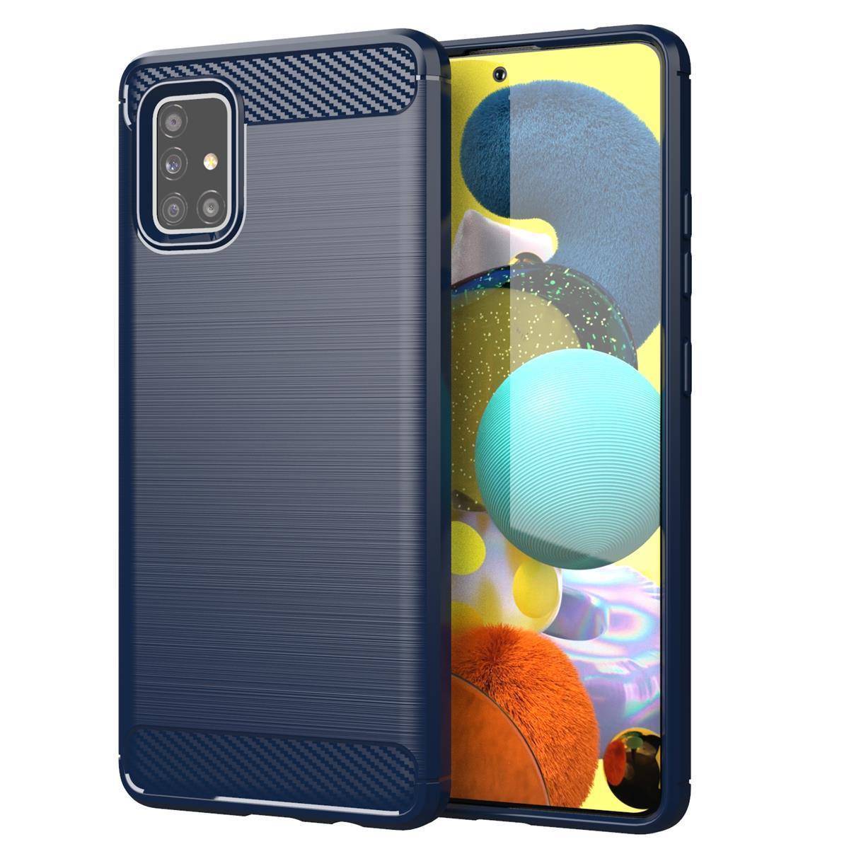 Cadorabo Hülle für Samsung Galaxy A51 4G / M40s in Blau Schutzhülle TPU Case Cover Etui Handyhülle