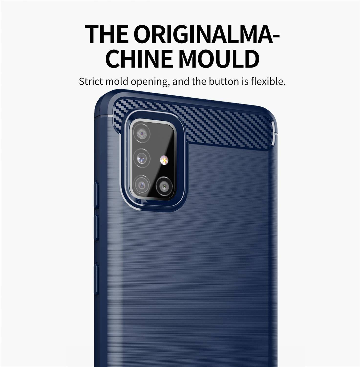 Cadorabo Hülle für Samsung Galaxy A51 4G / M40s in Blau Schutzhülle TPU Case Cover Etui Handyhülle
