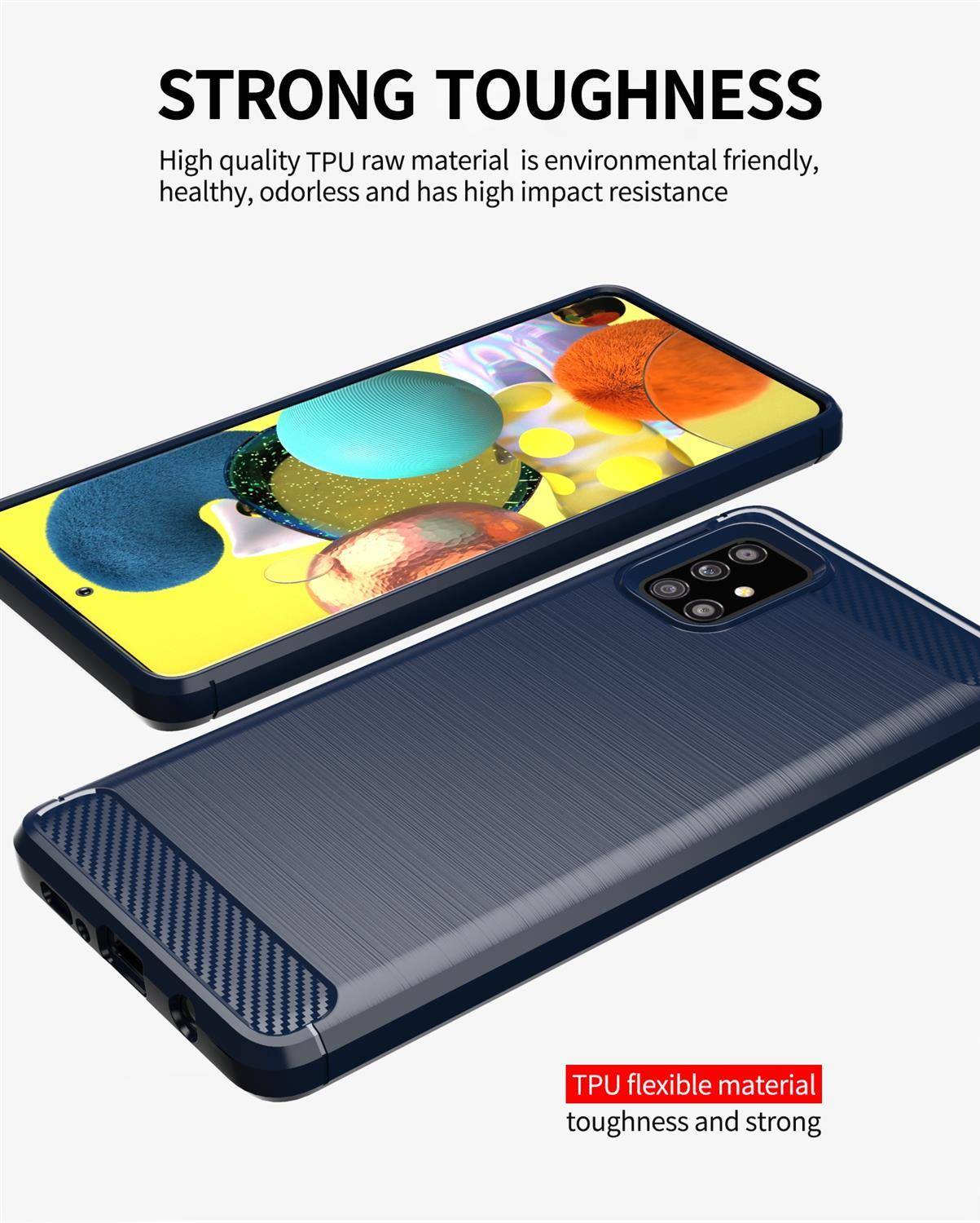 Cadorabo Hülle für Samsung Galaxy A51 4G / M40s in Blau Schutzhülle TPU Case Cover Etui Handyhülle