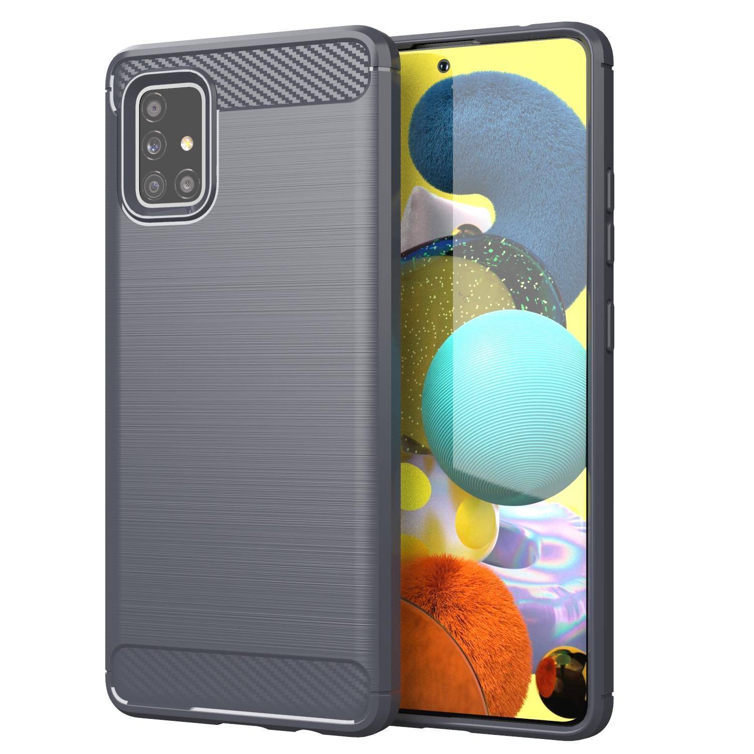 Cadorabo Hülle für Samsung Galaxy A51 4G / M40s in Grau Schutzhülle TPU Case Cover Etui Handyhülle