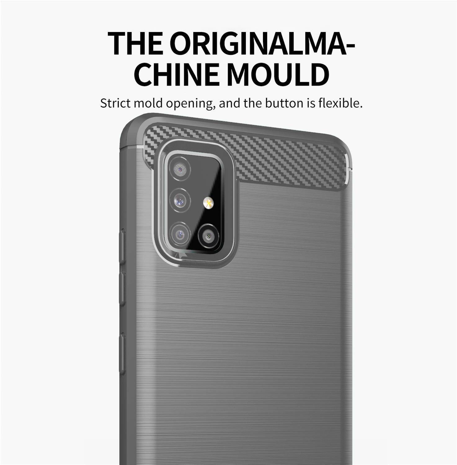 Cadorabo Hülle für Samsung Galaxy A51 4G / M40s in Grau Schutzhülle TPU Case Cover Etui Handyhülle