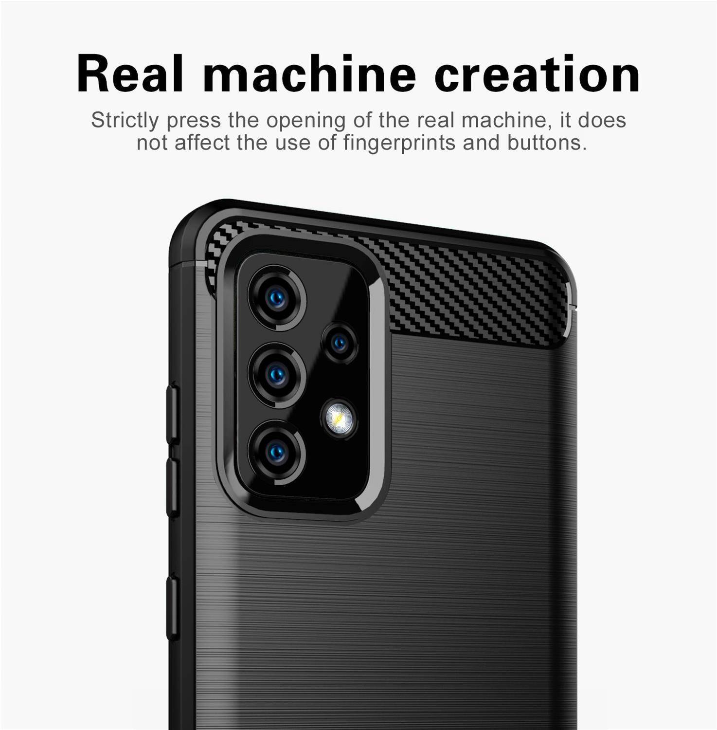 Cadorabo Hülle für Samsung Galaxy A52 (4G / 5G) / A52s in Schwarz Schutzhülle TPU Case Cover Etui Handyhülle