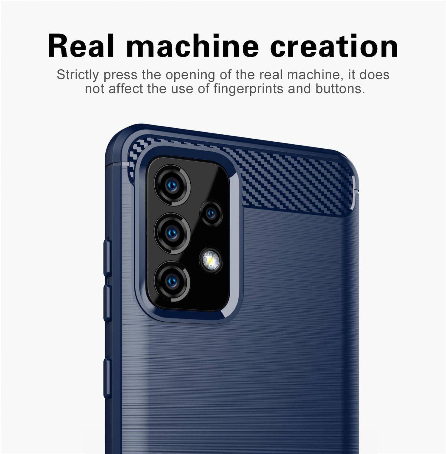Cadorabo Hülle für Samsung Galaxy A52 (4G / 5G) / A52s in Blau Schutzhülle TPU Case Cover Etui Handyhülle
