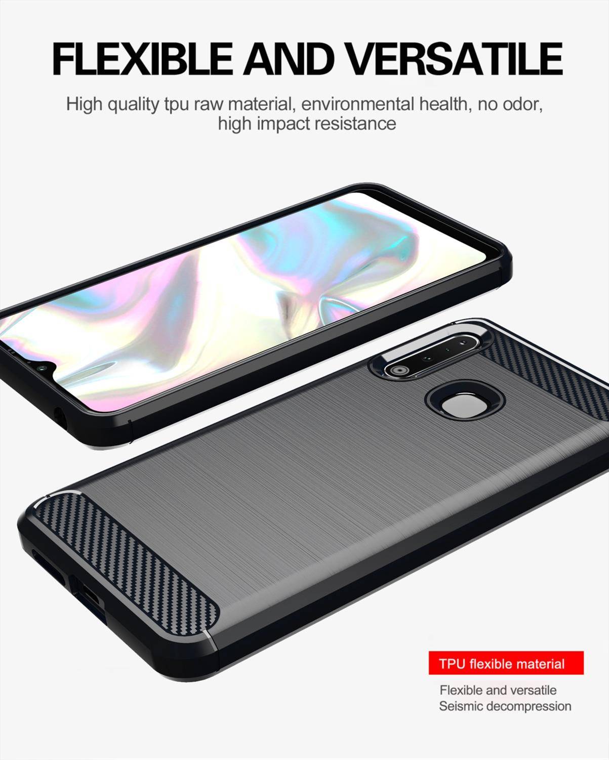 Cadorabo Hülle für Samsung Galaxy A70e in Schwarz Schutzhülle TPU Case Cover Etui Handyhülle