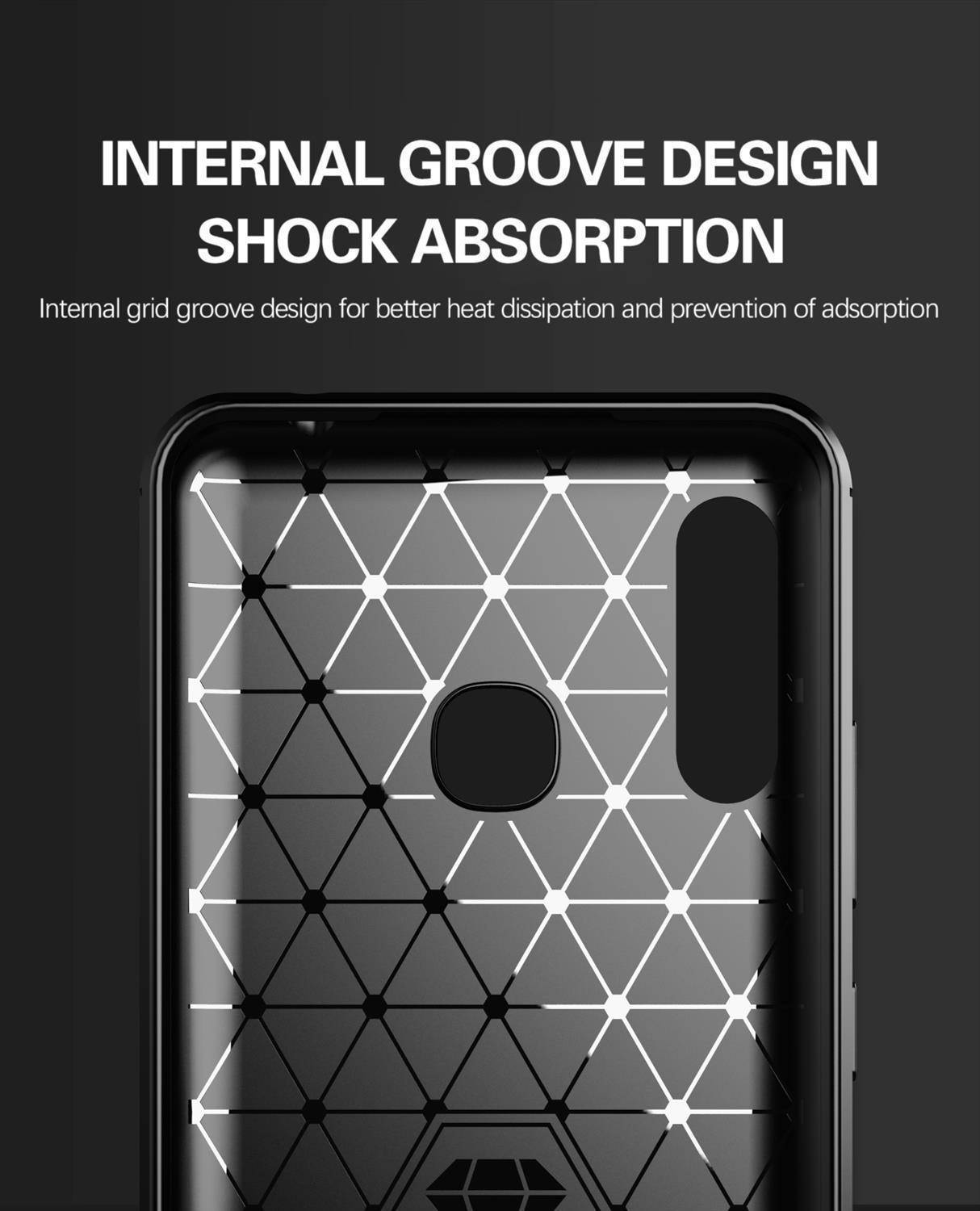 Cadorabo Hülle für Samsung Galaxy A70e in Schwarz Schutzhülle TPU Case Cover Etui Handyhülle